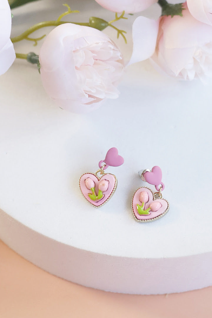 Tulips Heart Earrings