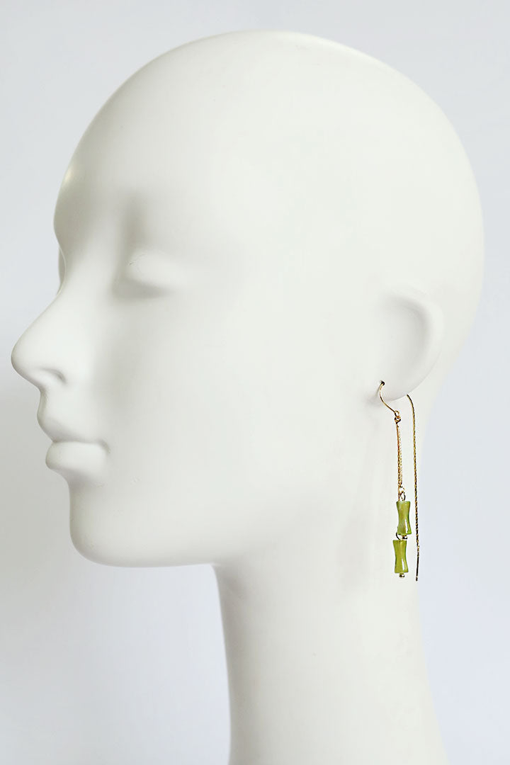 Green Threader Earrings