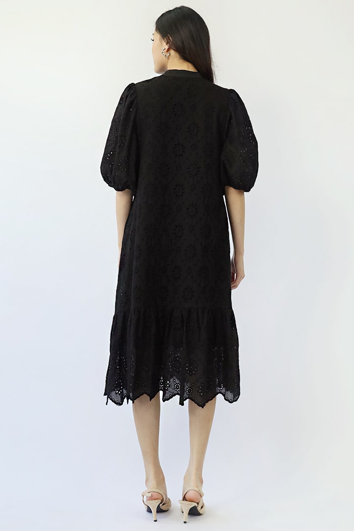 Esther Crochet Dress in Black