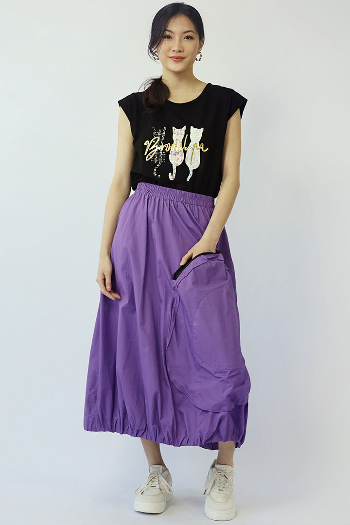 Theda Pocket Skirt in Purple