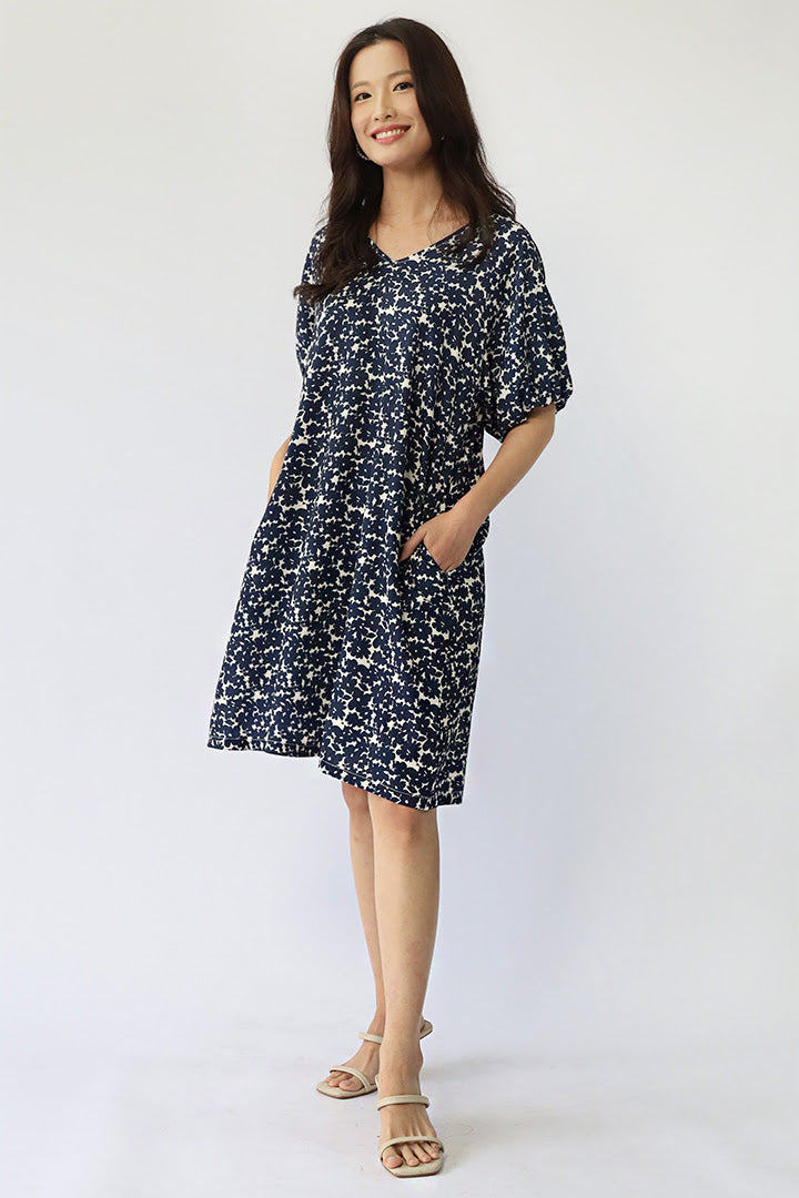 Haru Dress in Blue Floral