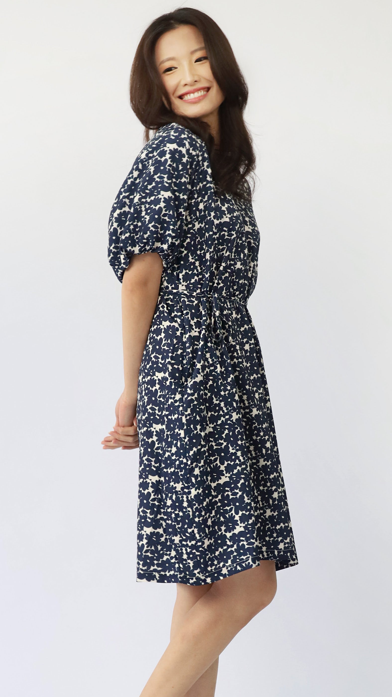 Haru Dress in Blue Floral