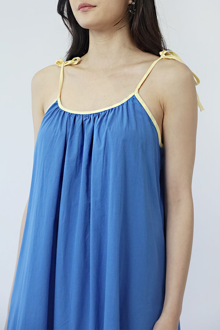 Rosabel Dress in Blue & Yellow