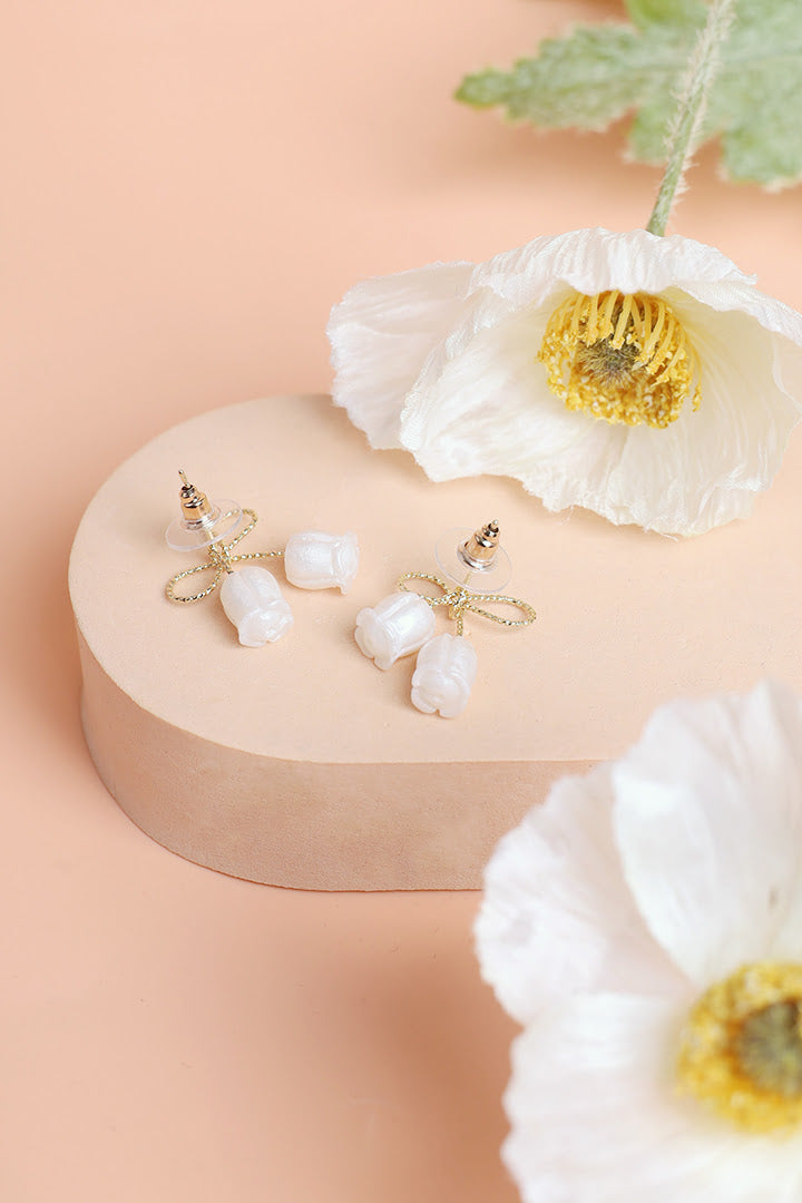 White Tulips Earrings