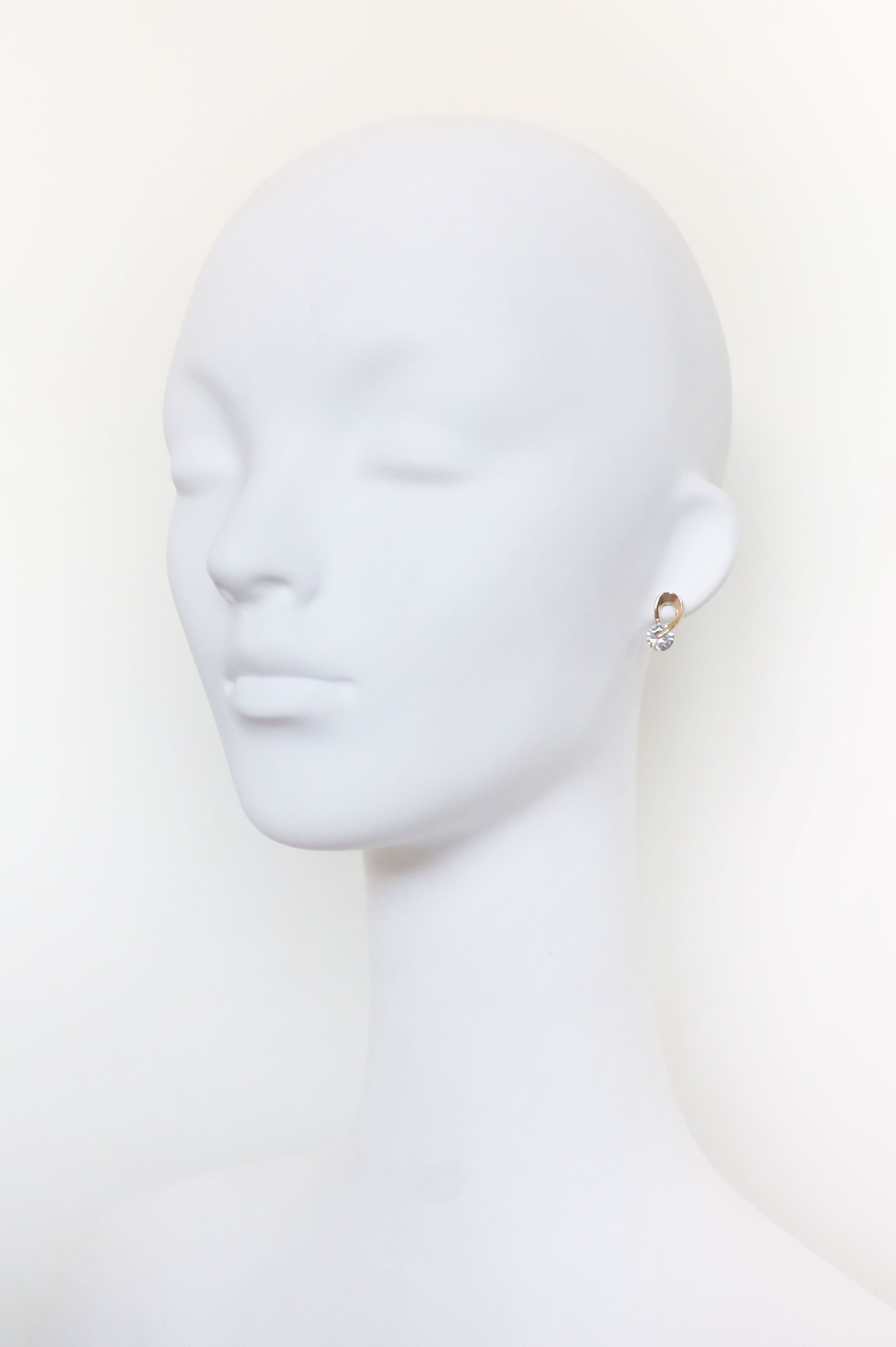 Singular Zircon Gold Earrings