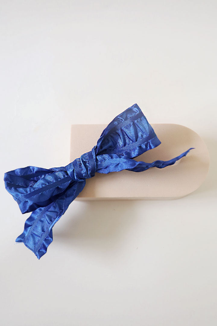 Blue Ribbon  Hair Clip