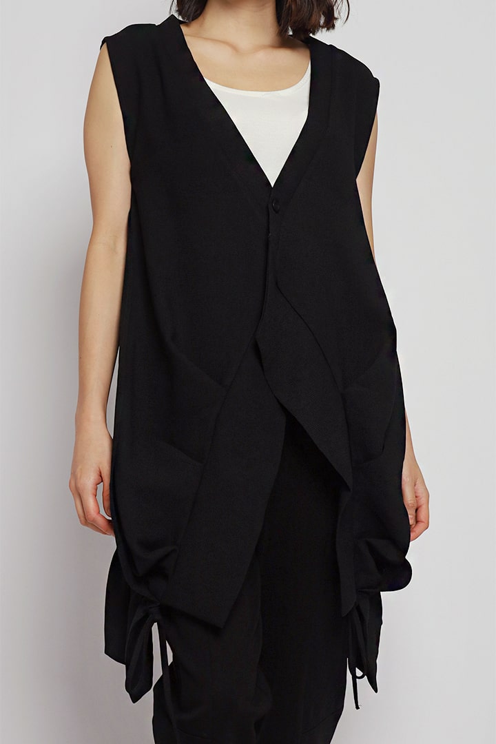 Cara Textured Vest in Black