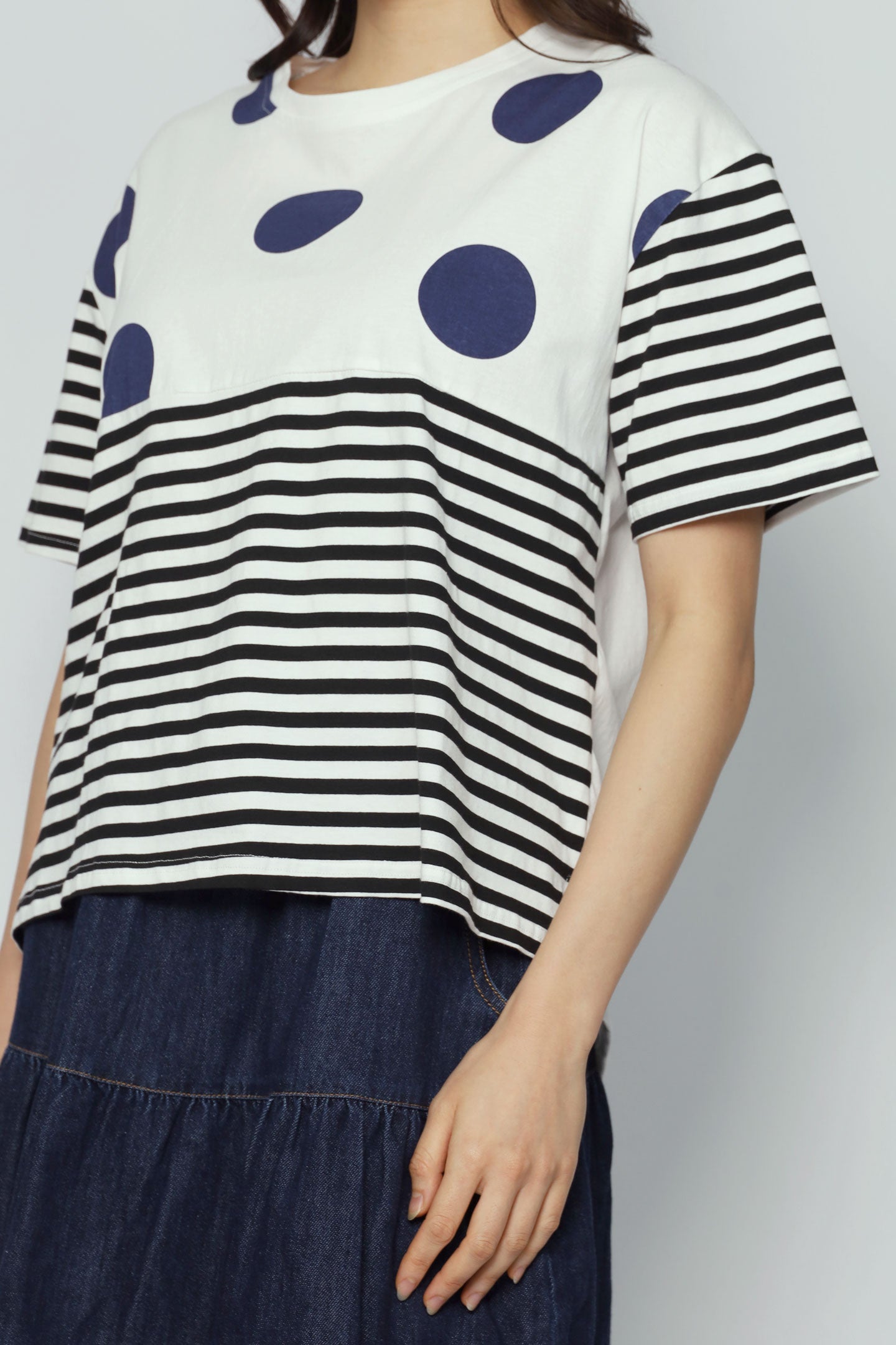 Irinia Polkadot Stripes Top