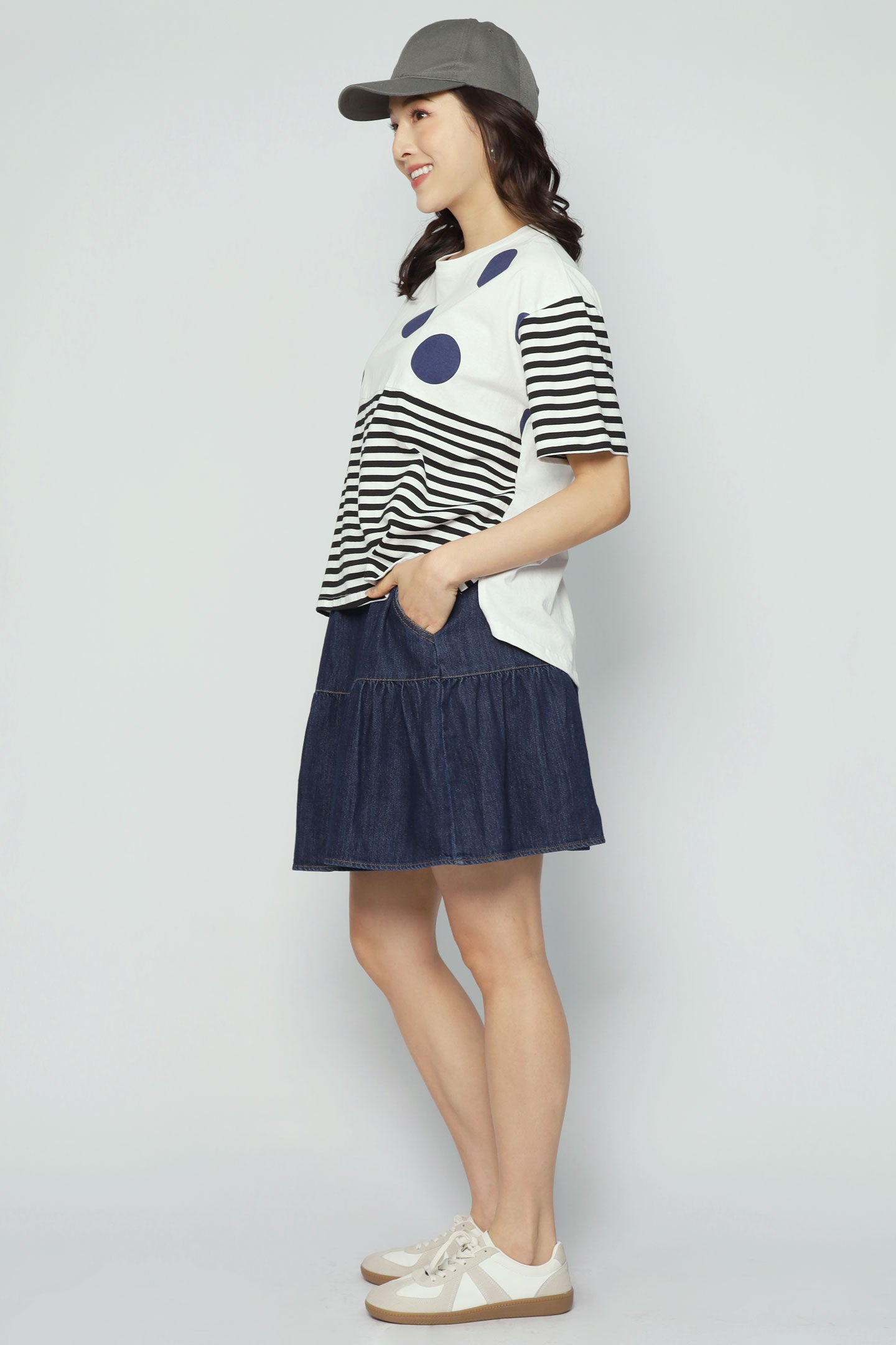 Irinia Polkadot Stripes Top
