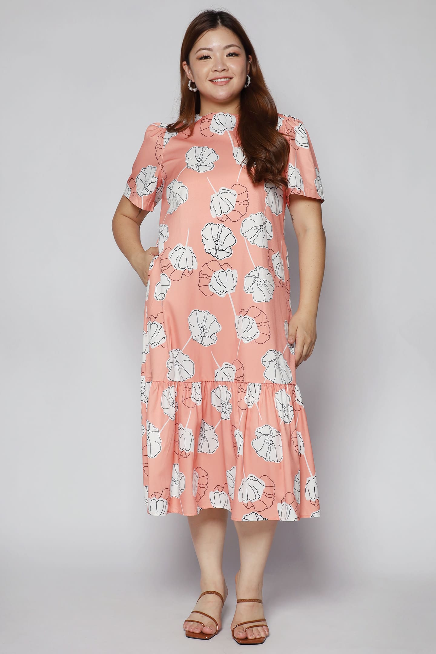 Janelle Dress in Pink Holly