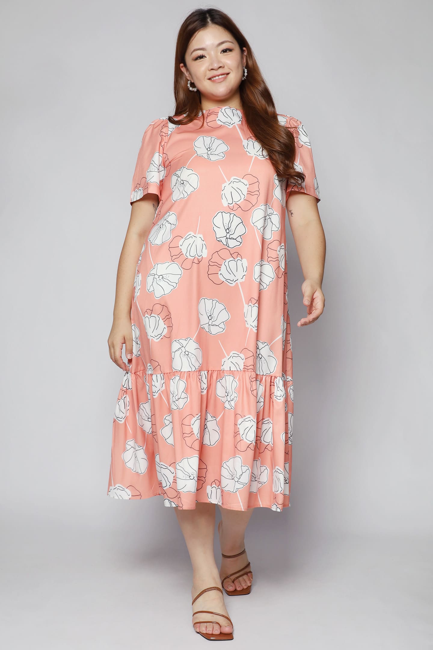 Janelle Dress in Pink Holly