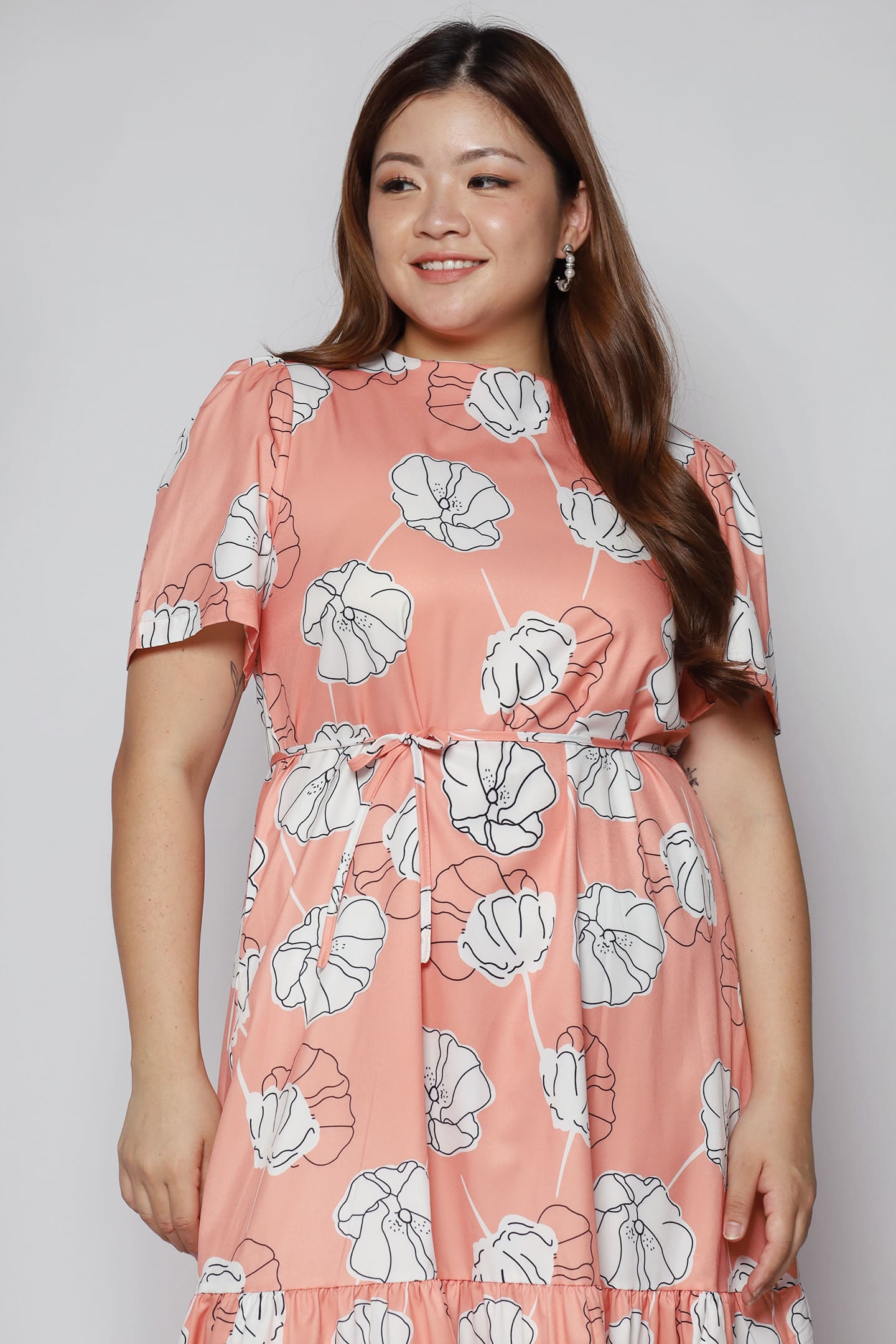 Janelle Dress in Pink Holly