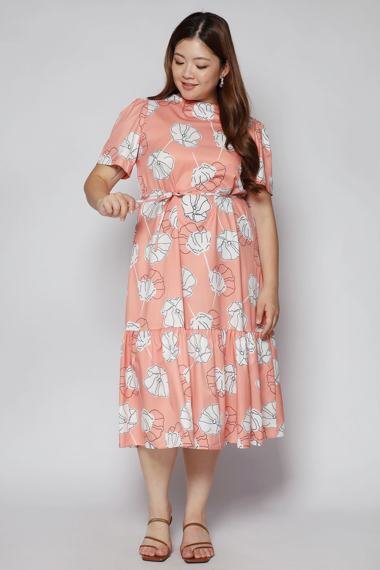 Janelle Dress in Pink Holly