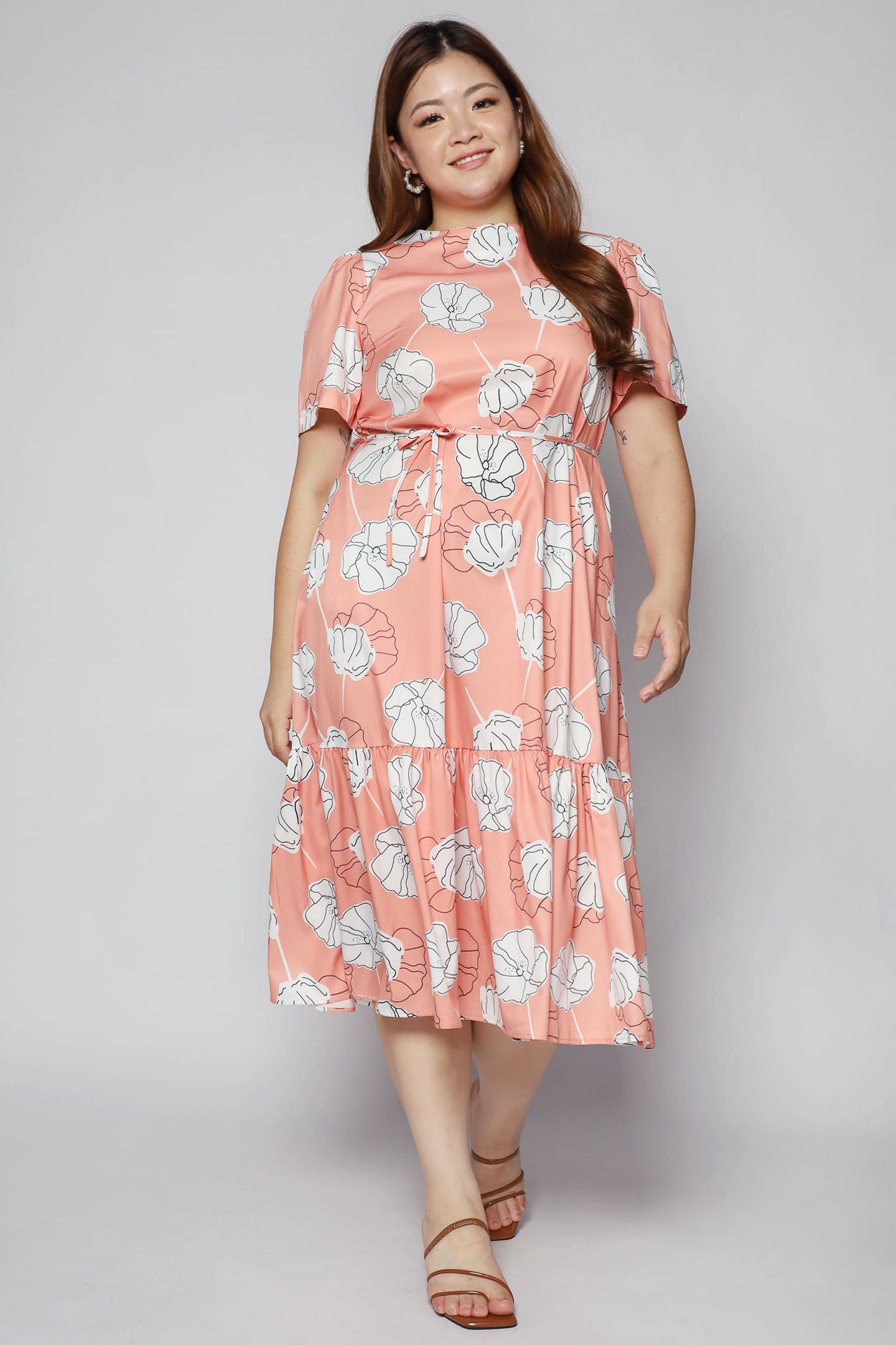 Janelle Dress in Pink Holly