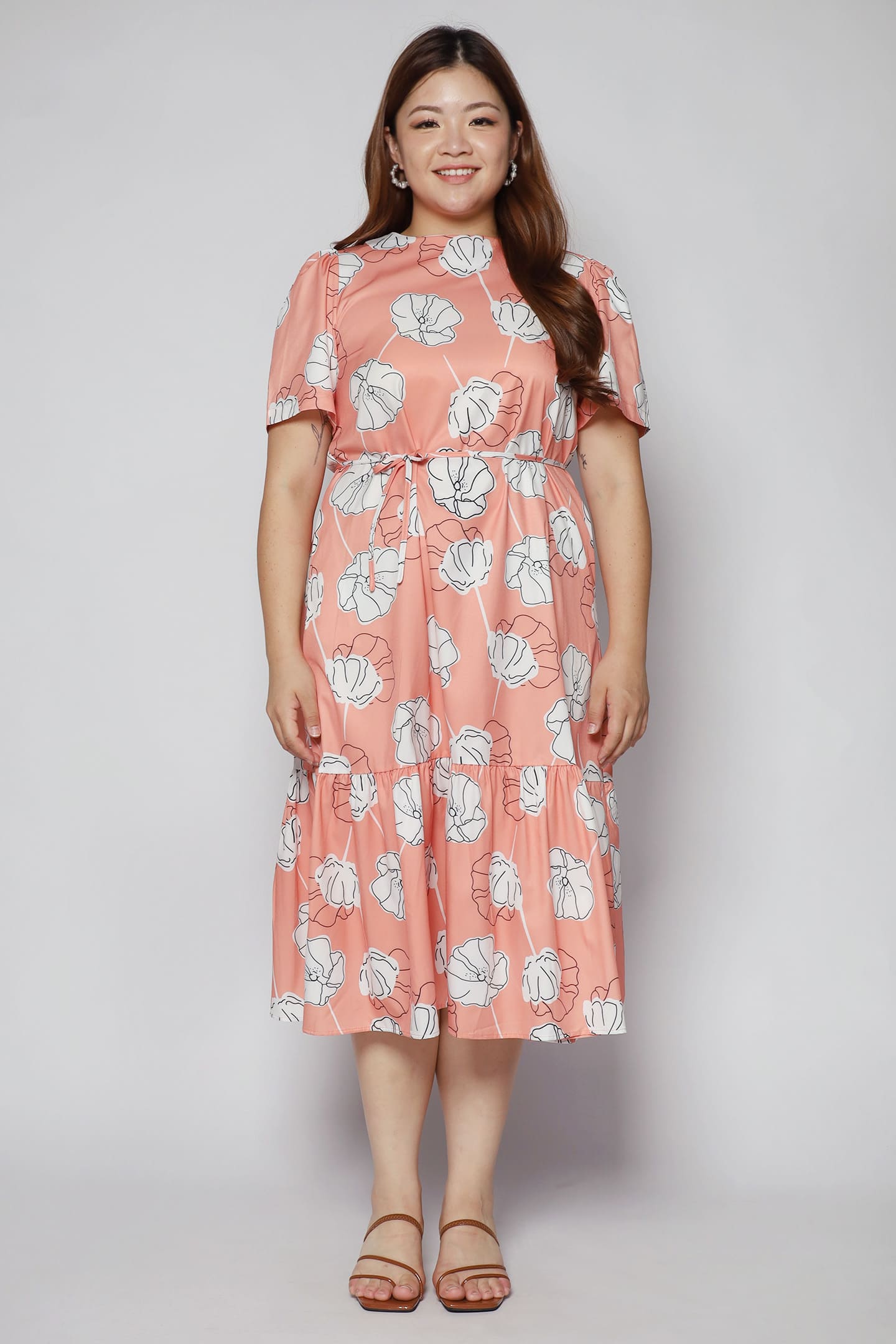 Janelle Dress in Pink Holly