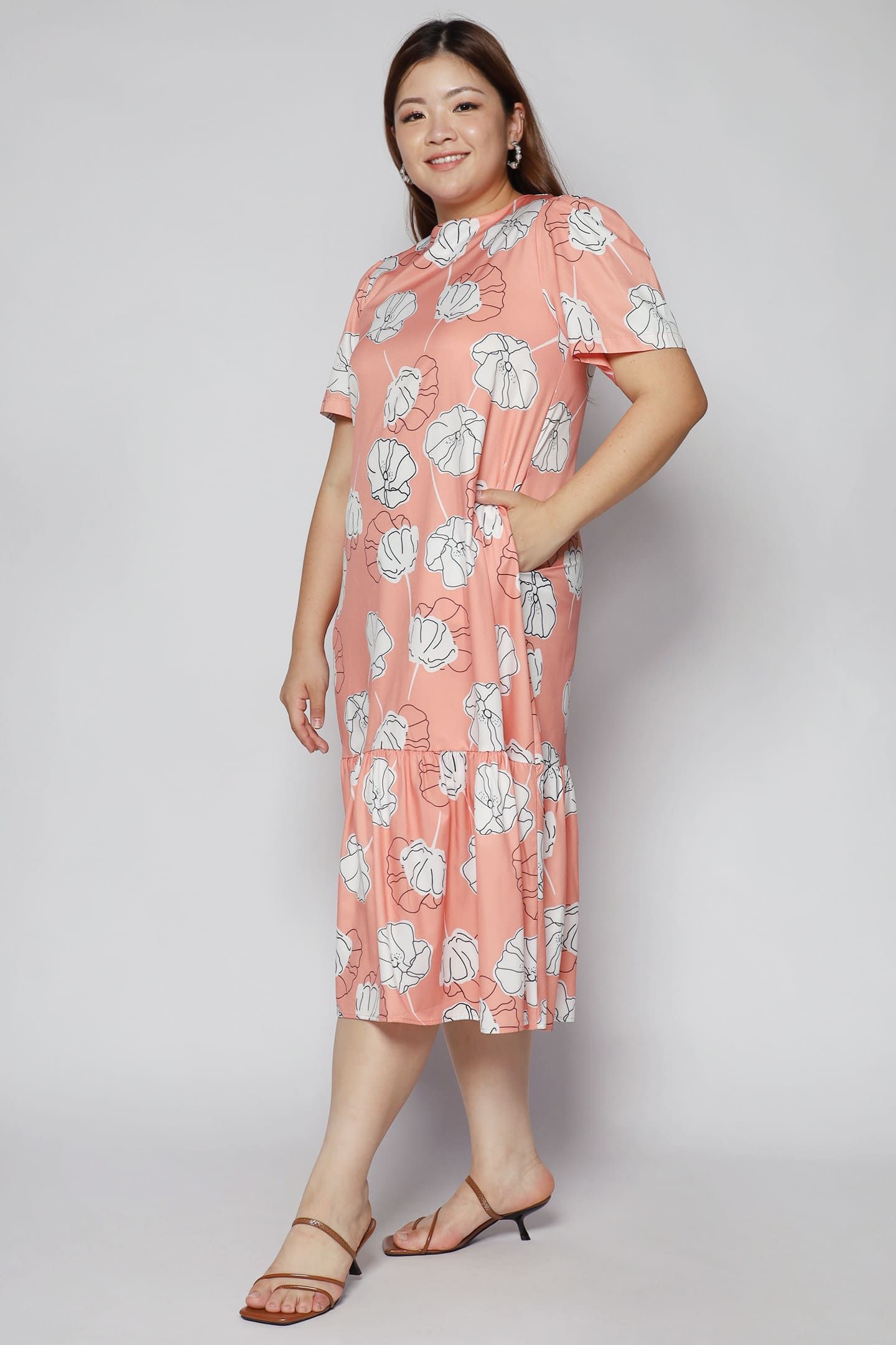 Janelle Dress in Pink Holly