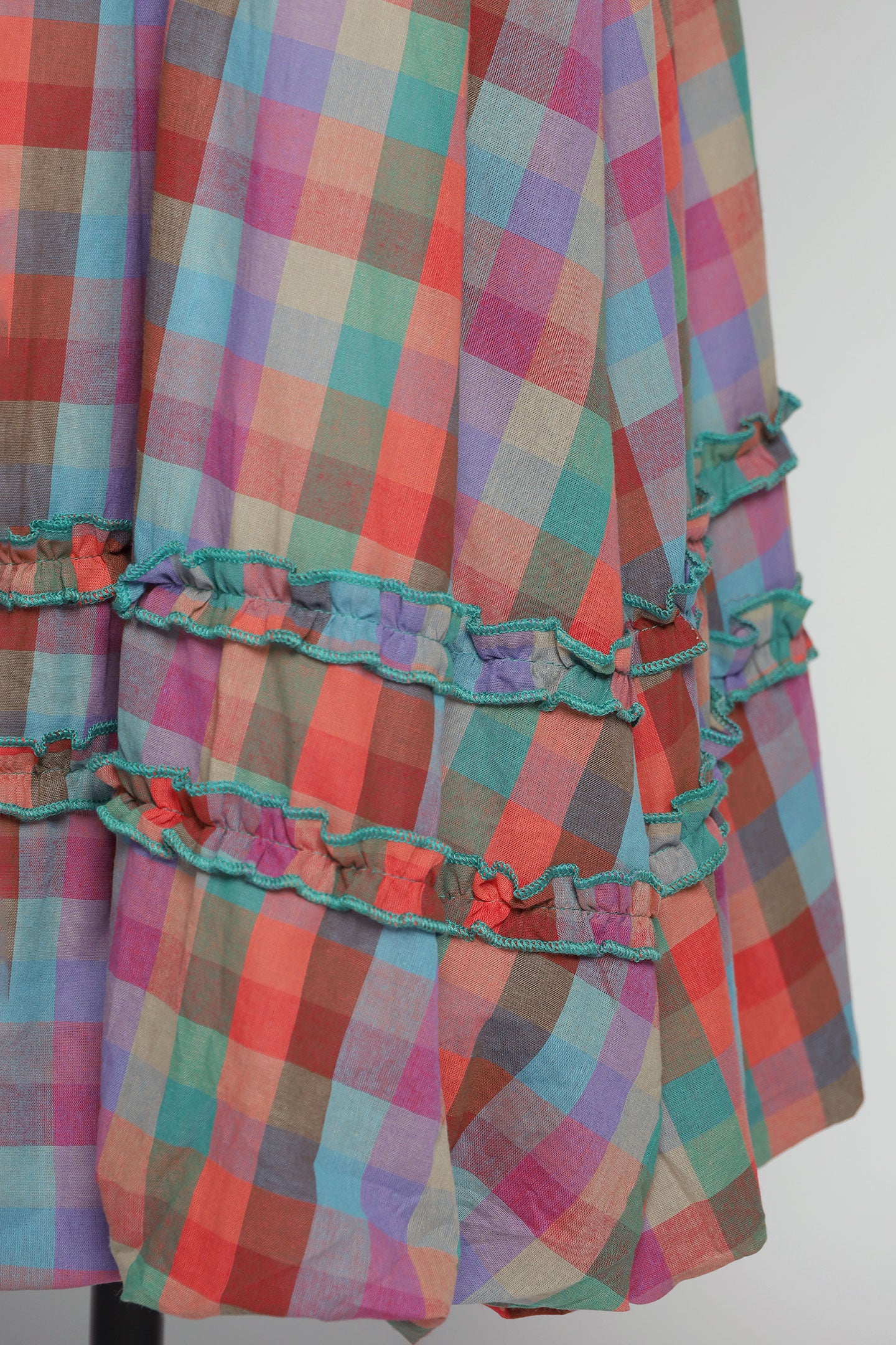 PO - Jewel Checkered Balloon Skirt