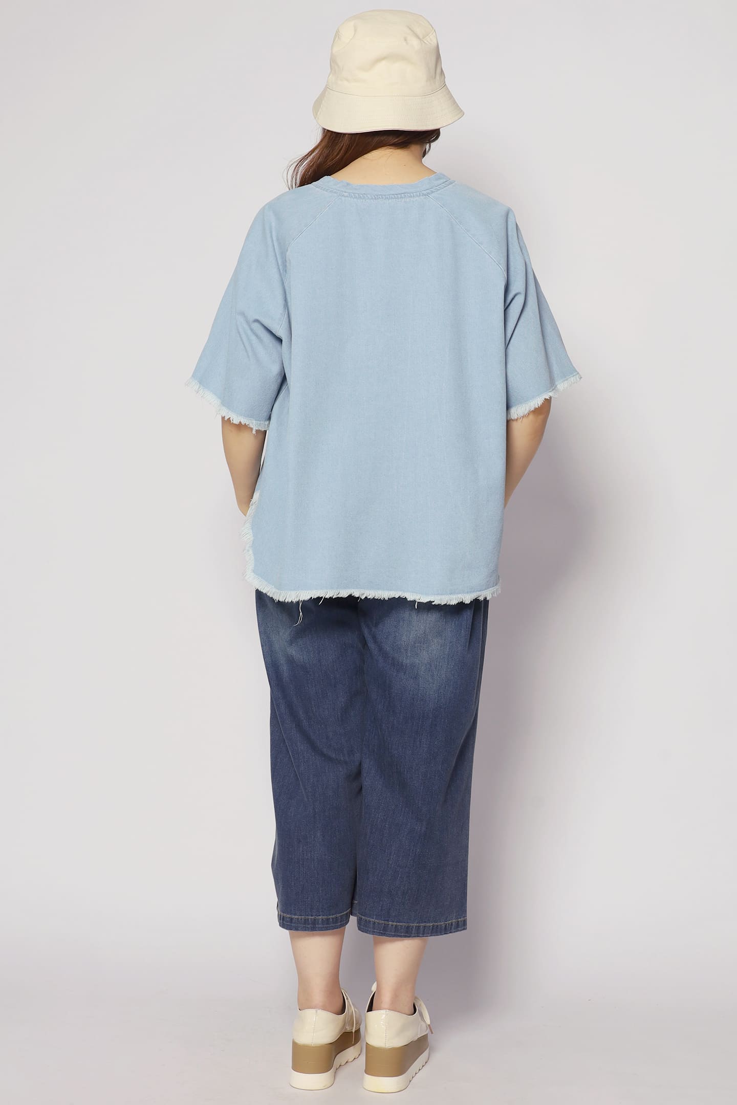 PO - Johan Fringe Top in Blue Denim