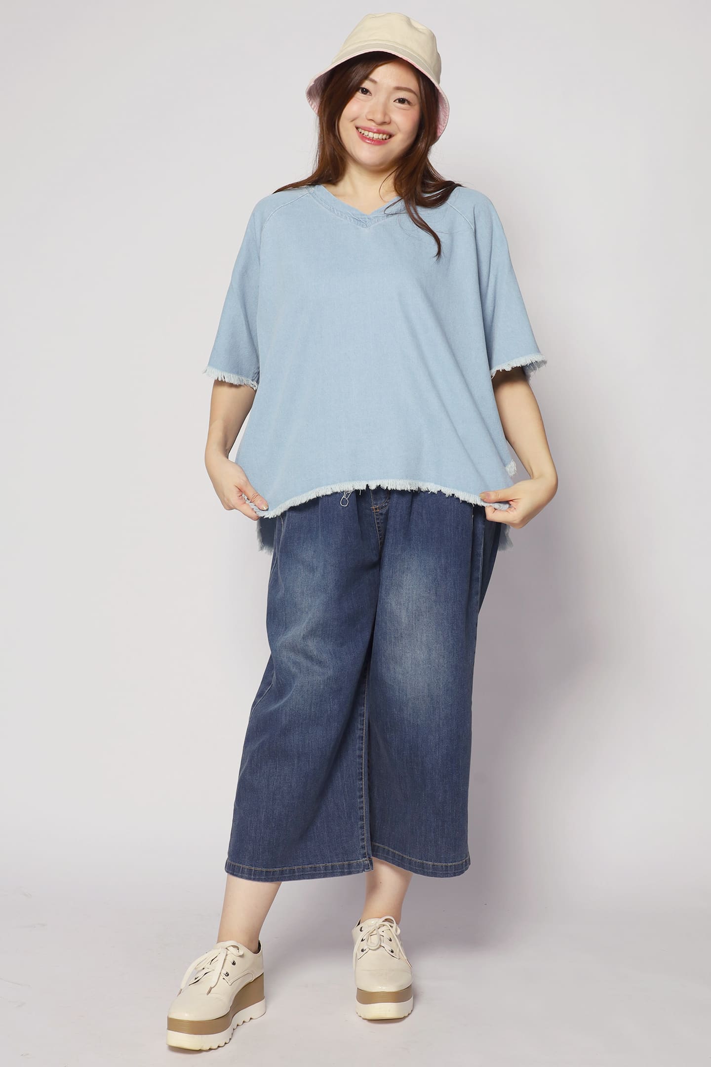 PO - Johan Fringe Top in Blue Denim