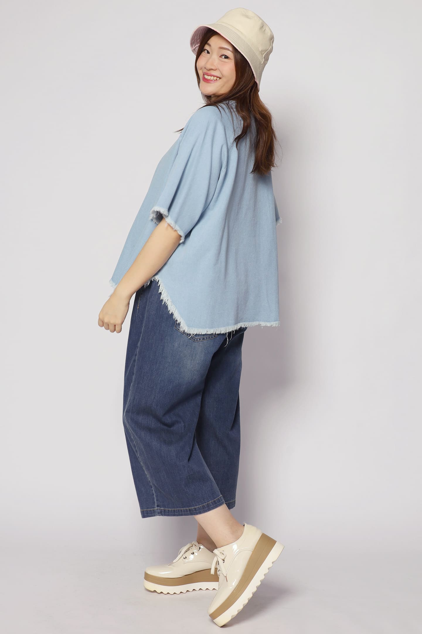 PO - Johan Fringe Top in Blue Denim