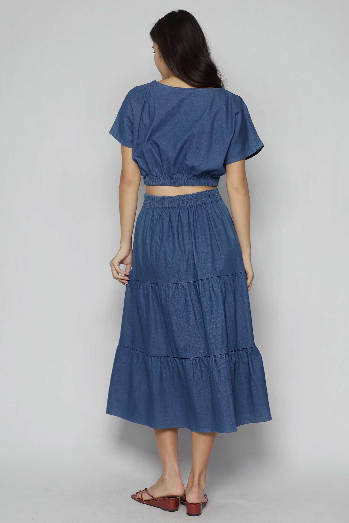 Jolin 2 in 1 Skirt Set in Blue Denim