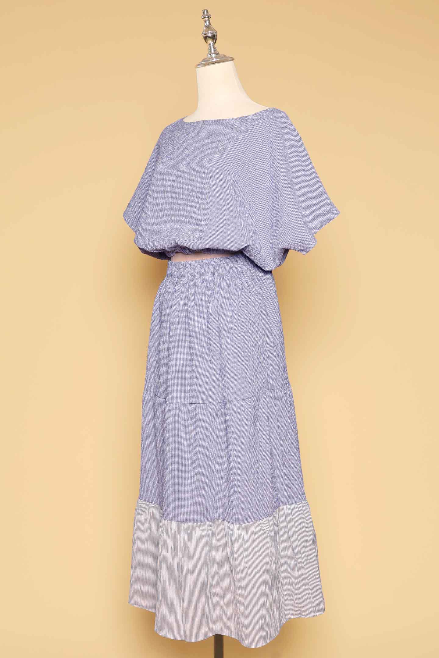 Jolin 2 in 1 Skirt Set in Blue Gingham V2