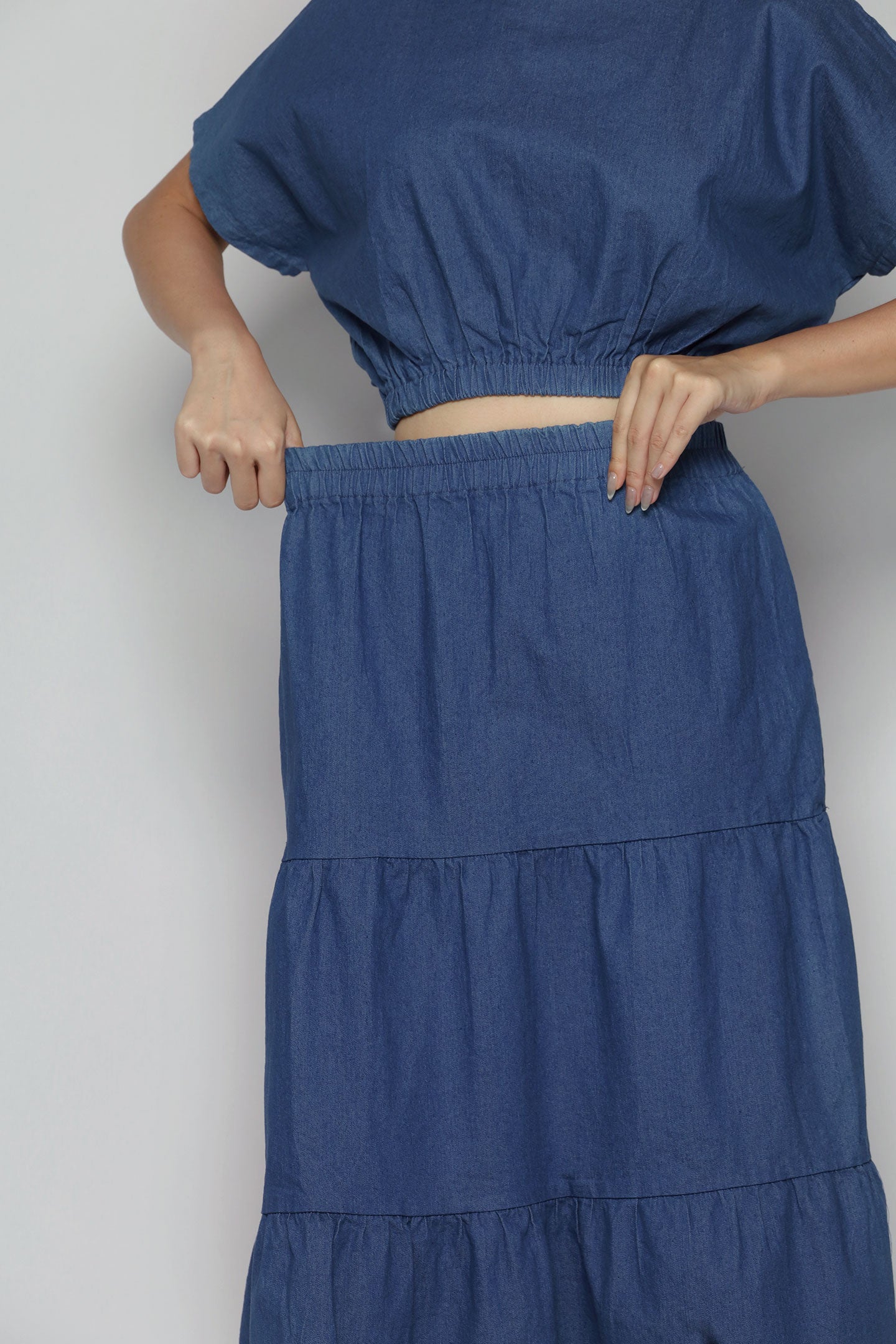Jolin 2 in 1 Skirt Set in Blue Denim