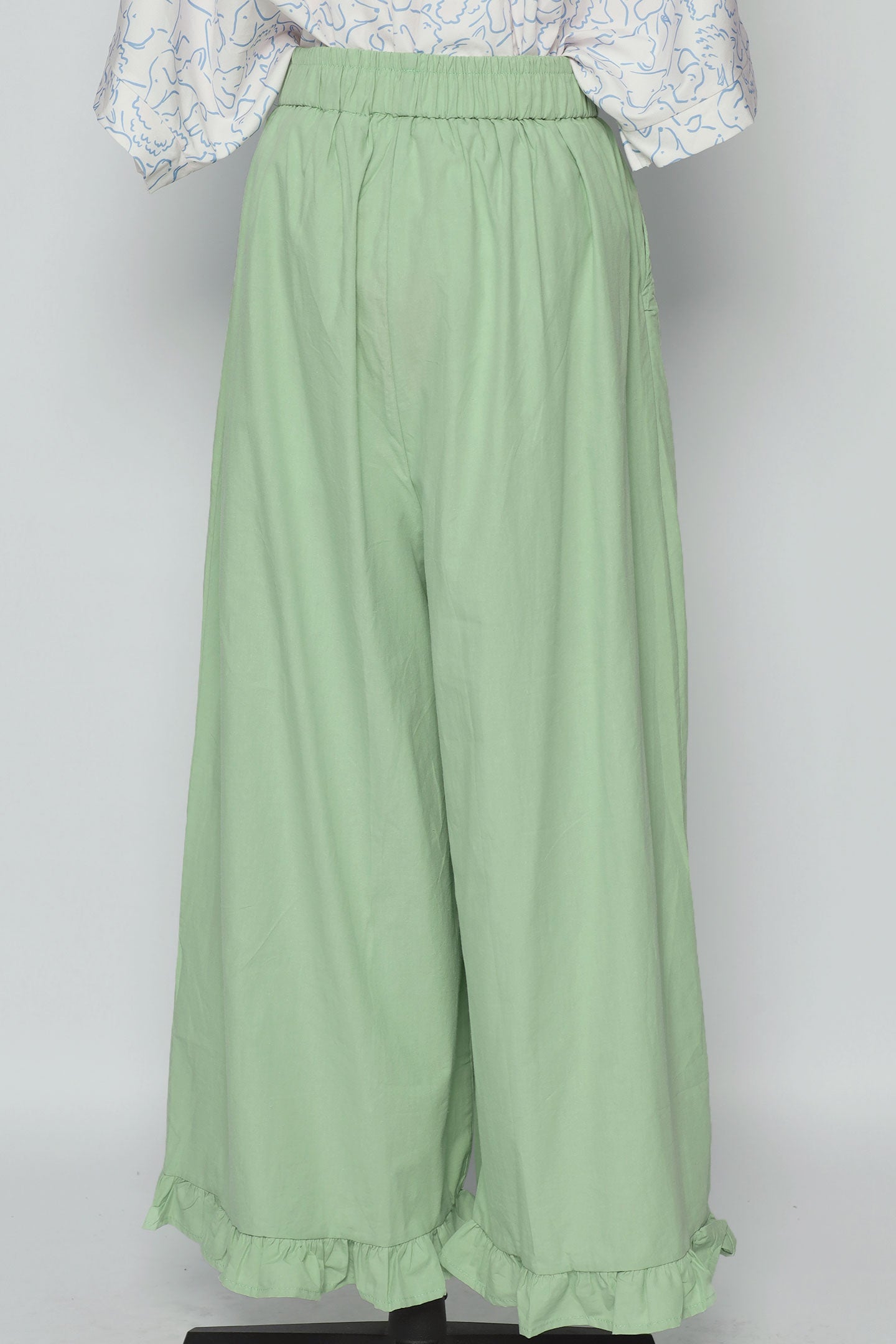 PO - Jouchae Floral Pants in Mint Green