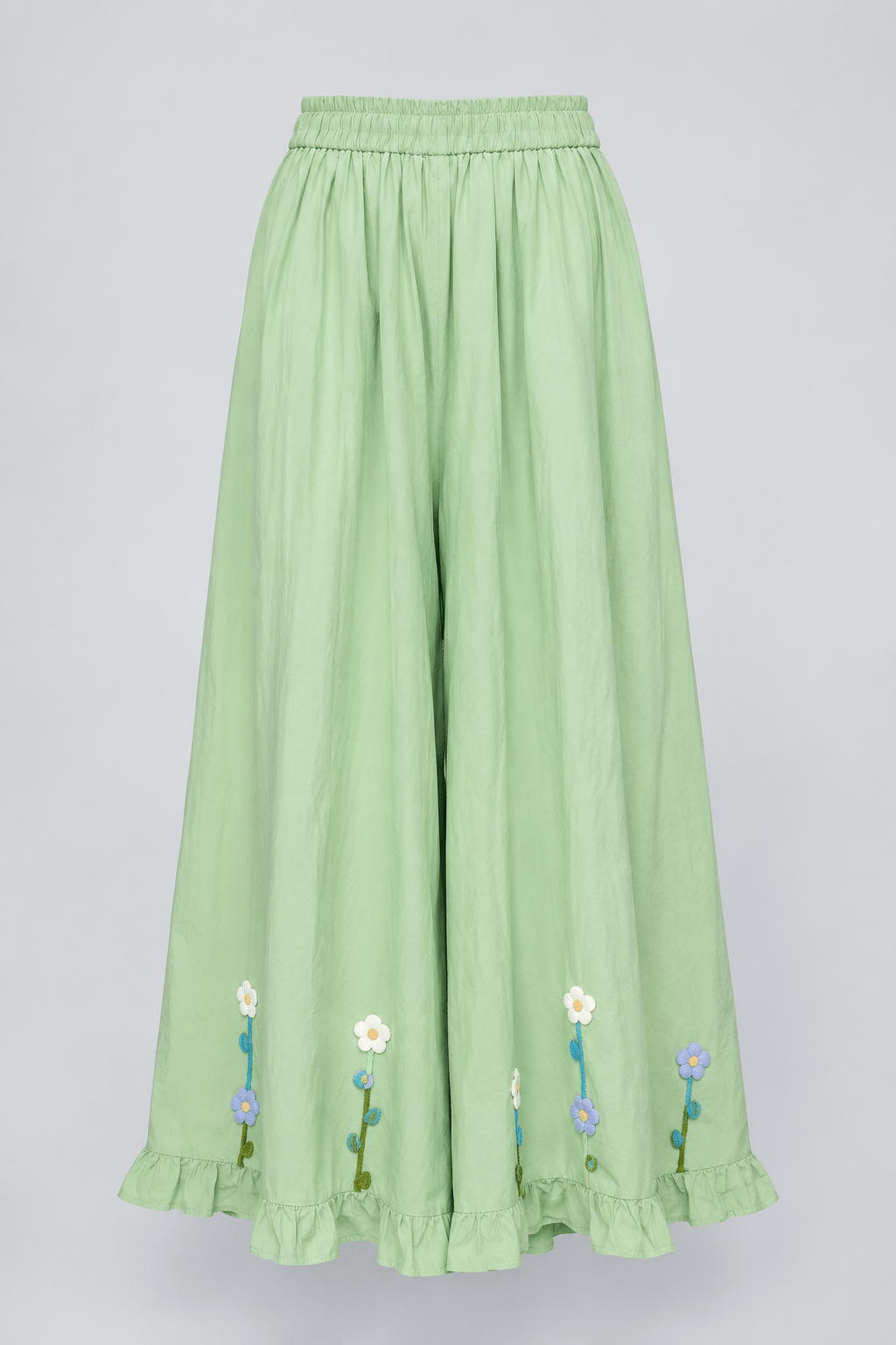 PO - Jouchae Floral Pants in Mint Green