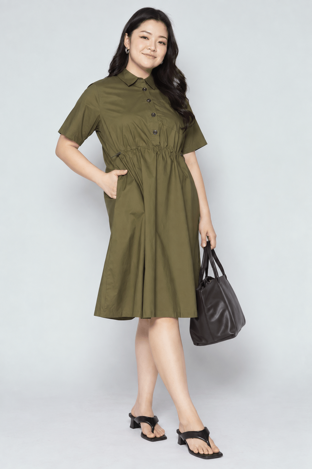 Jovie Shirt Dress in Green