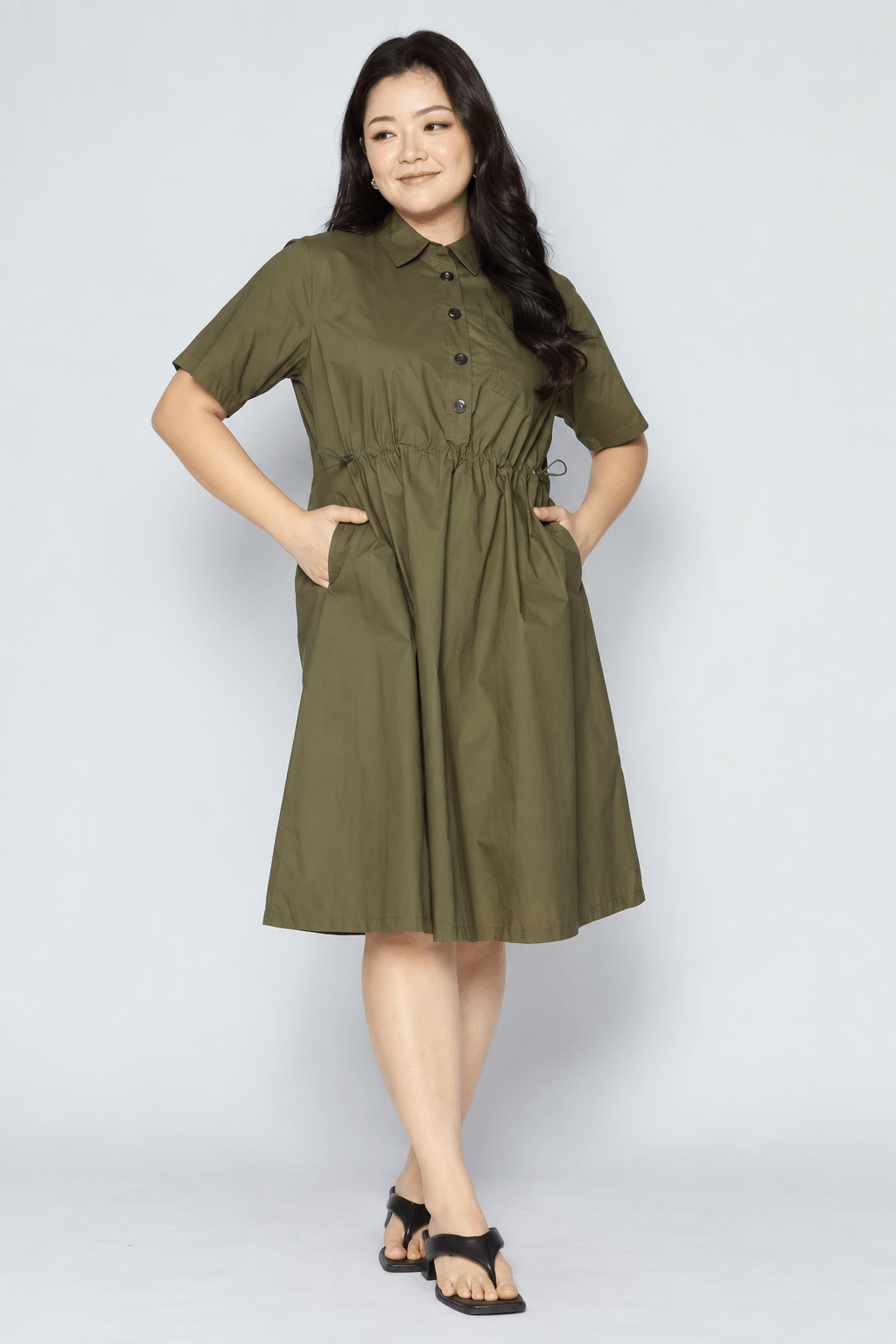 Jovie Shirt Dress in Green