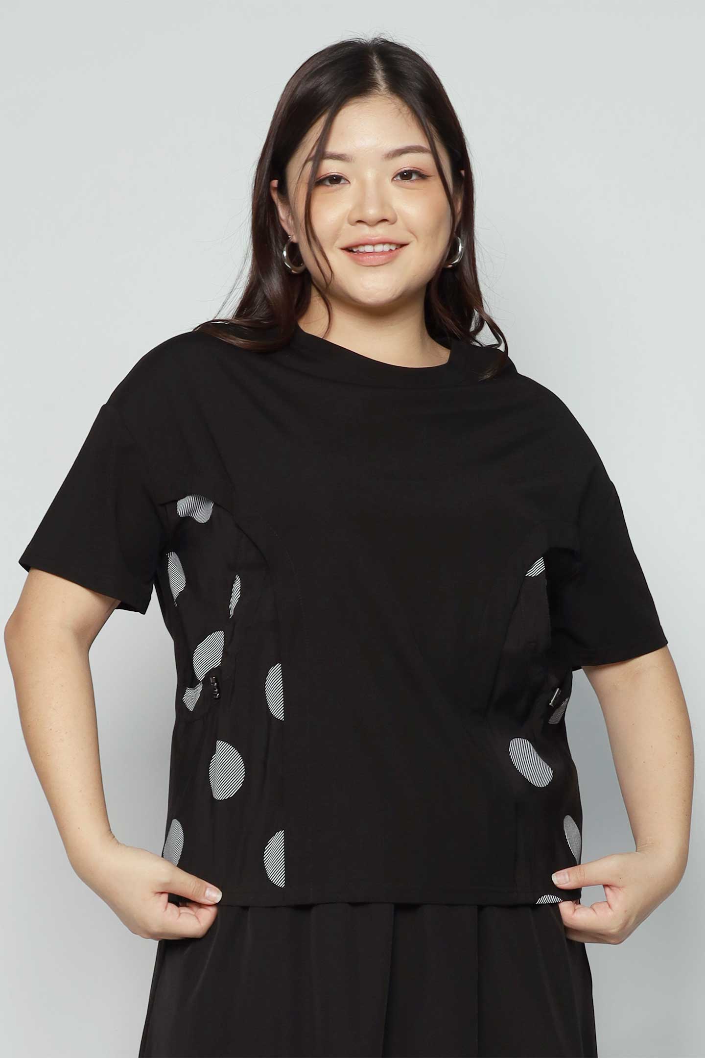 Backorders Kade Polkadot Printed Top in Black