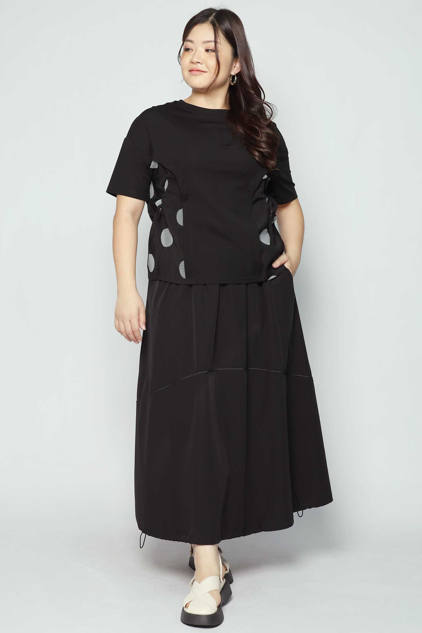 Backorders Kade Polkadot Printed Top in Black