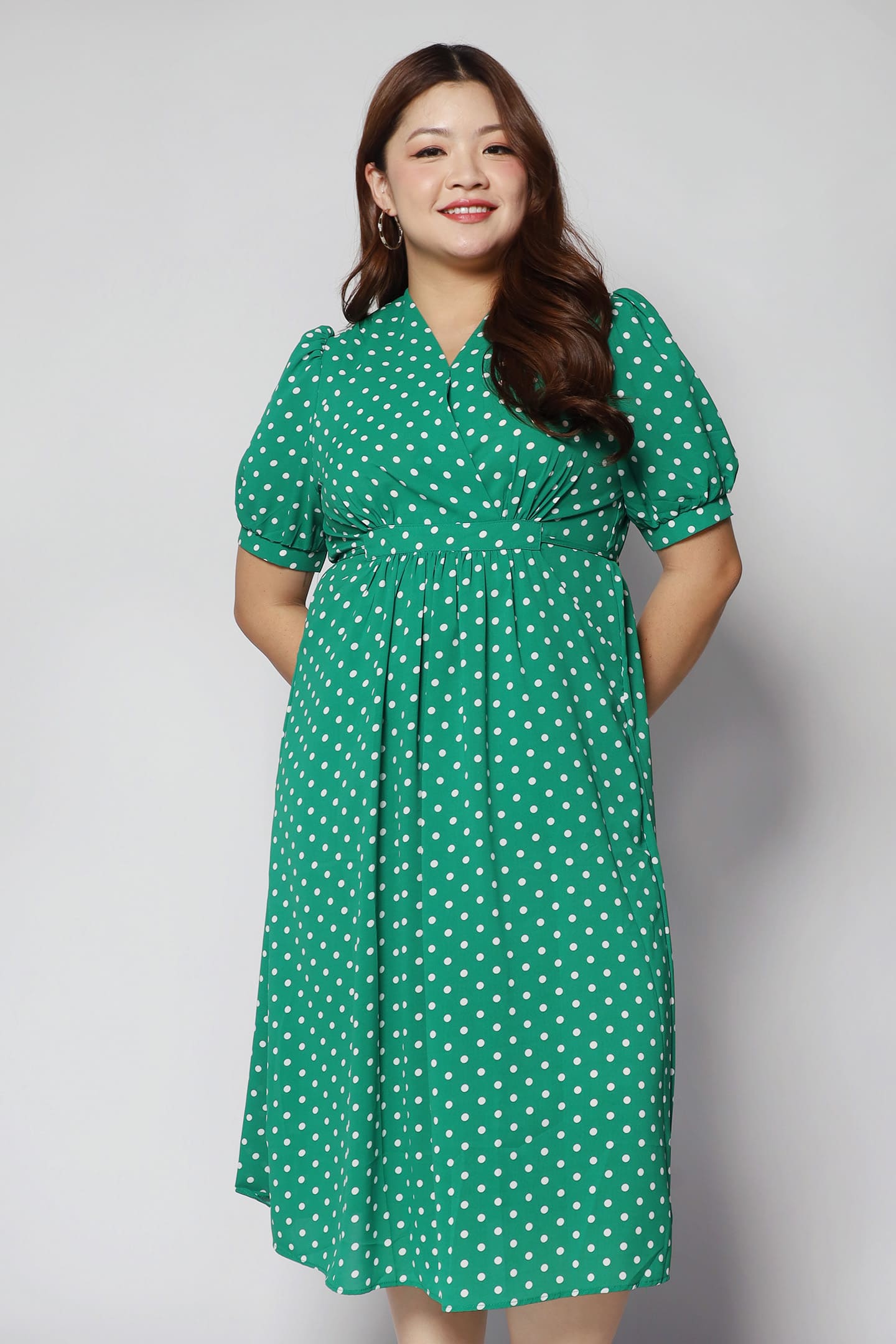 Kate Dress in Green Polkadot