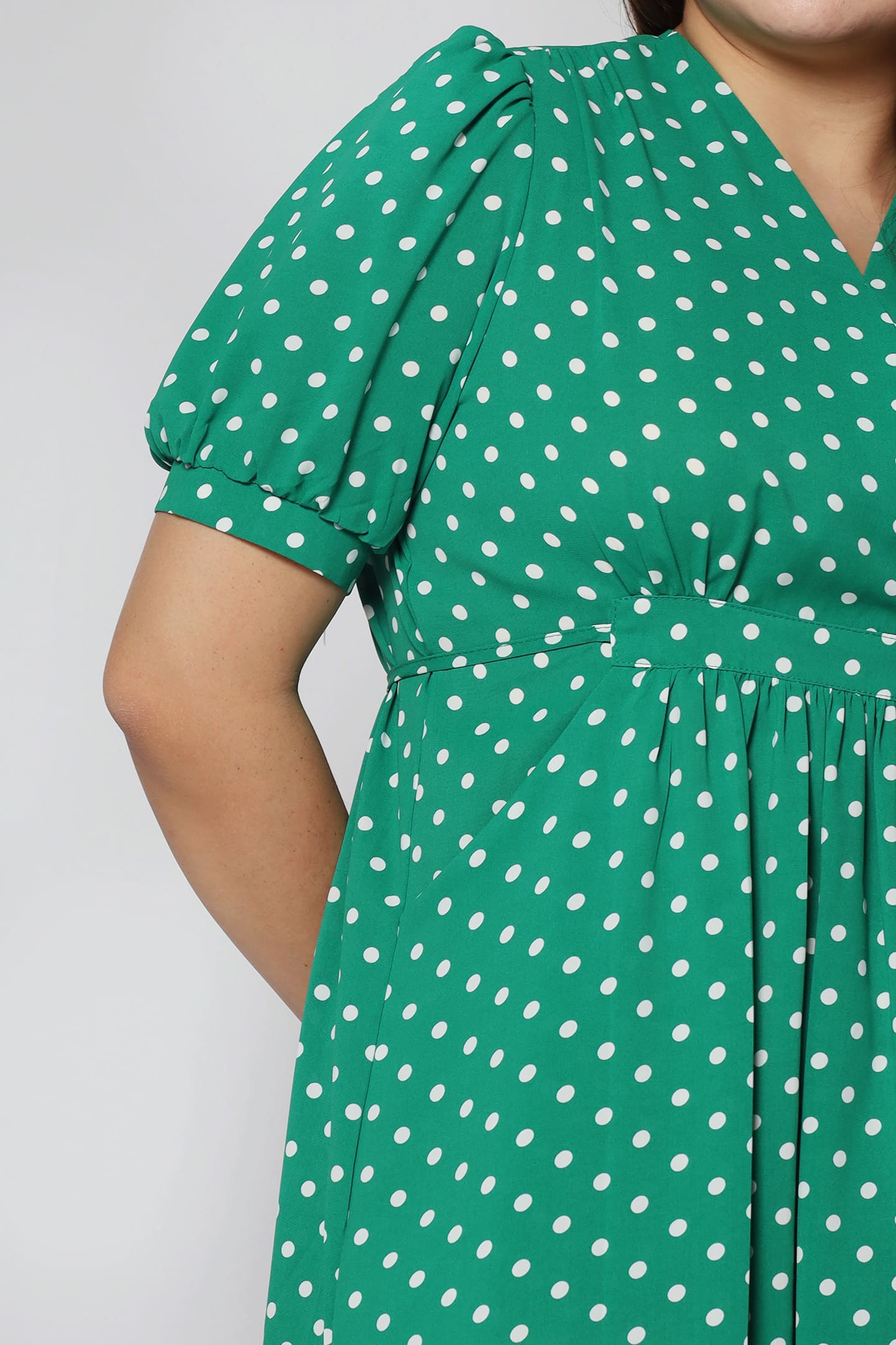 Kate Dress in Green Polkadot