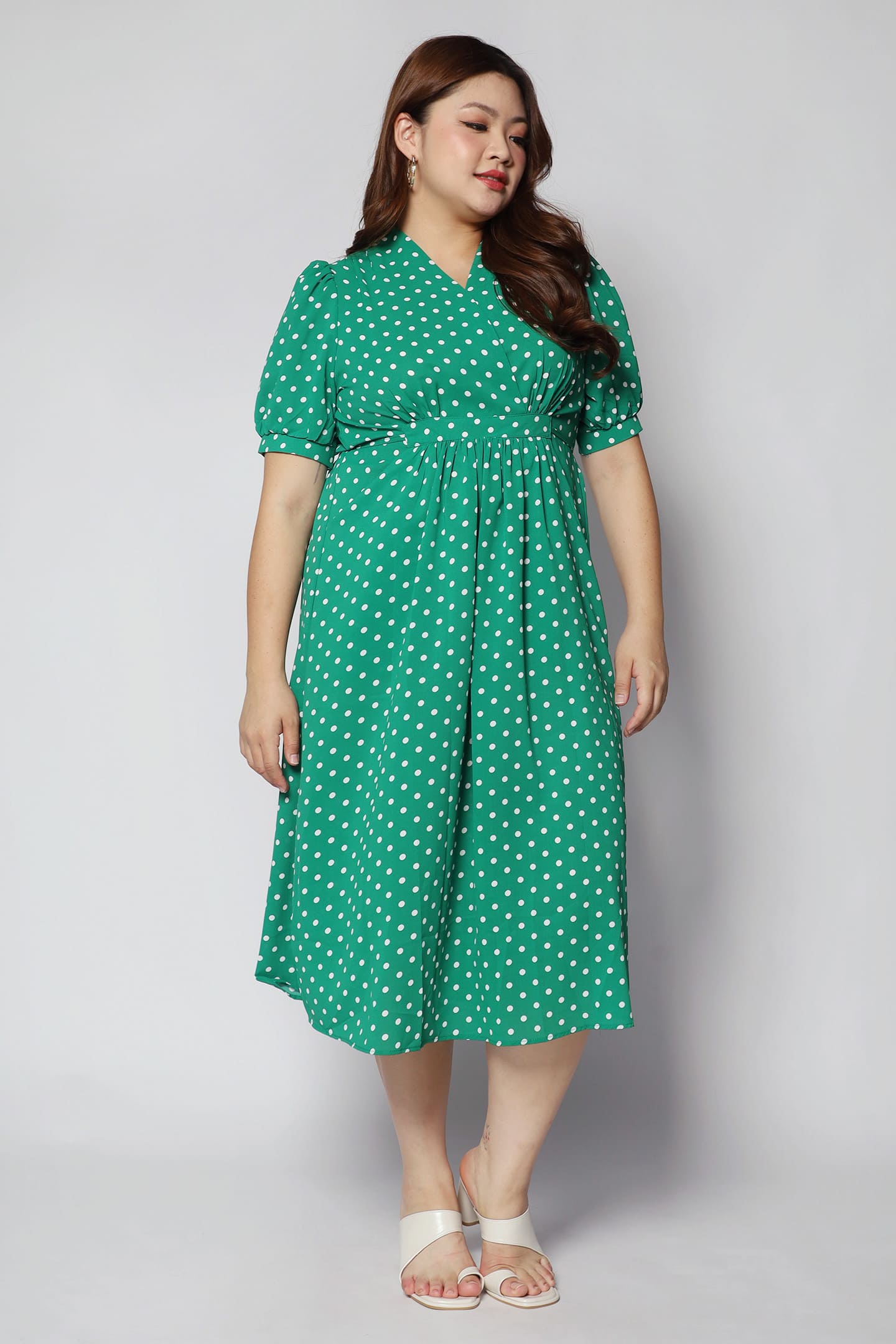 Kate Dress in Green Polkadot