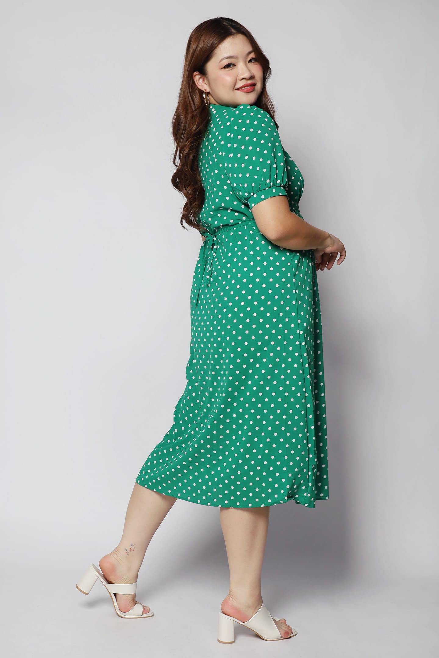 Kate Dress in Green Polkadot