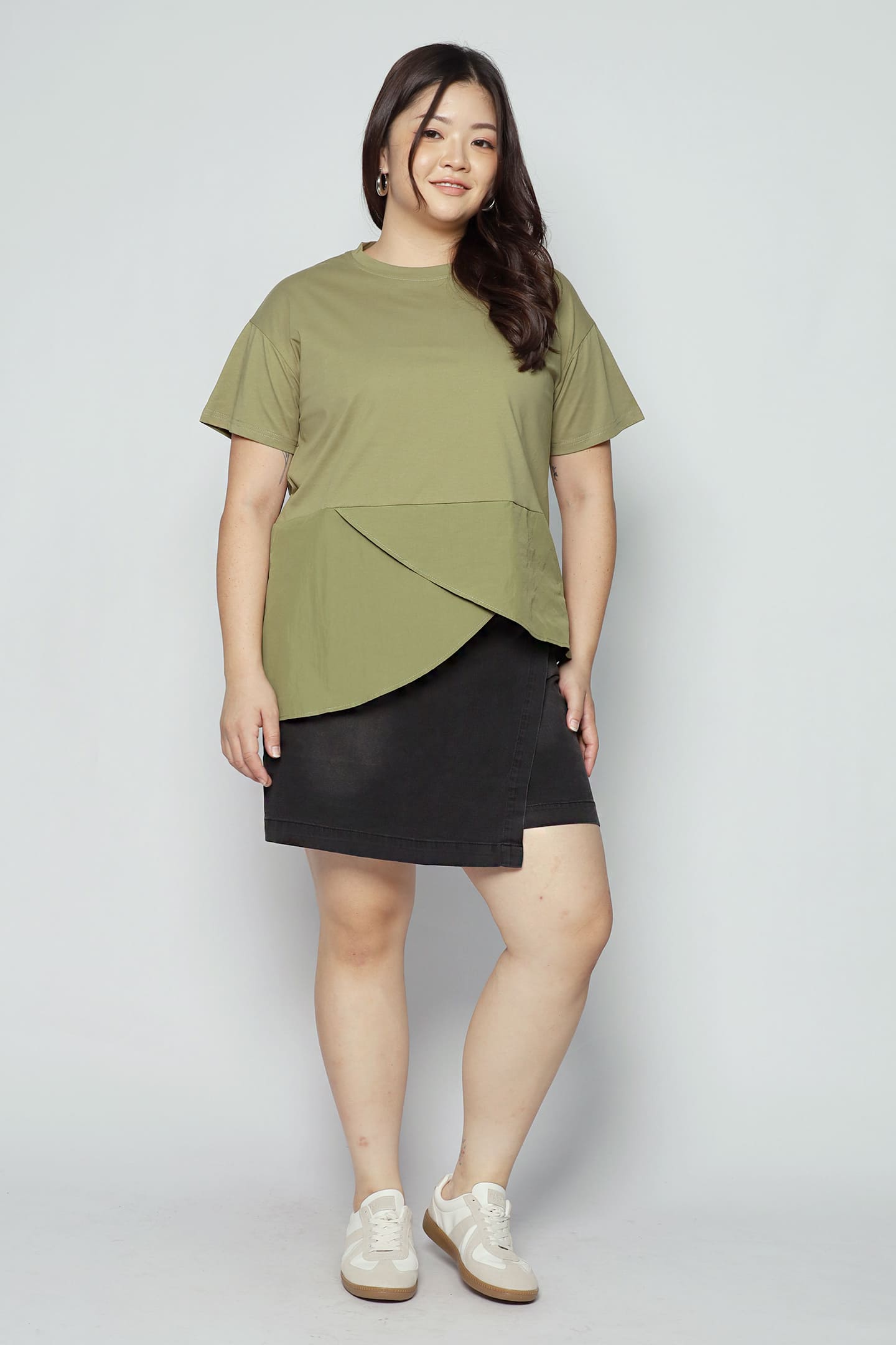 Backorders Easy By TE -  Kayden Asymmetrical Top in Green