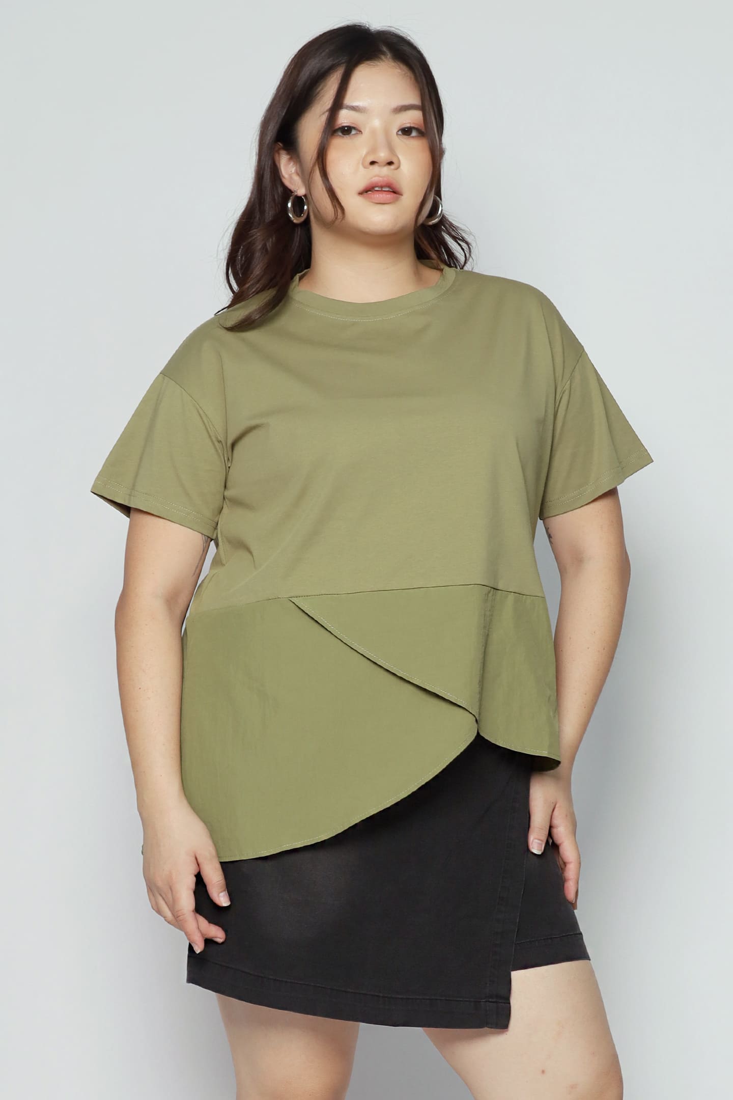 Backorders Easy By TE -  Kayden Asymmetrical Top in Green
