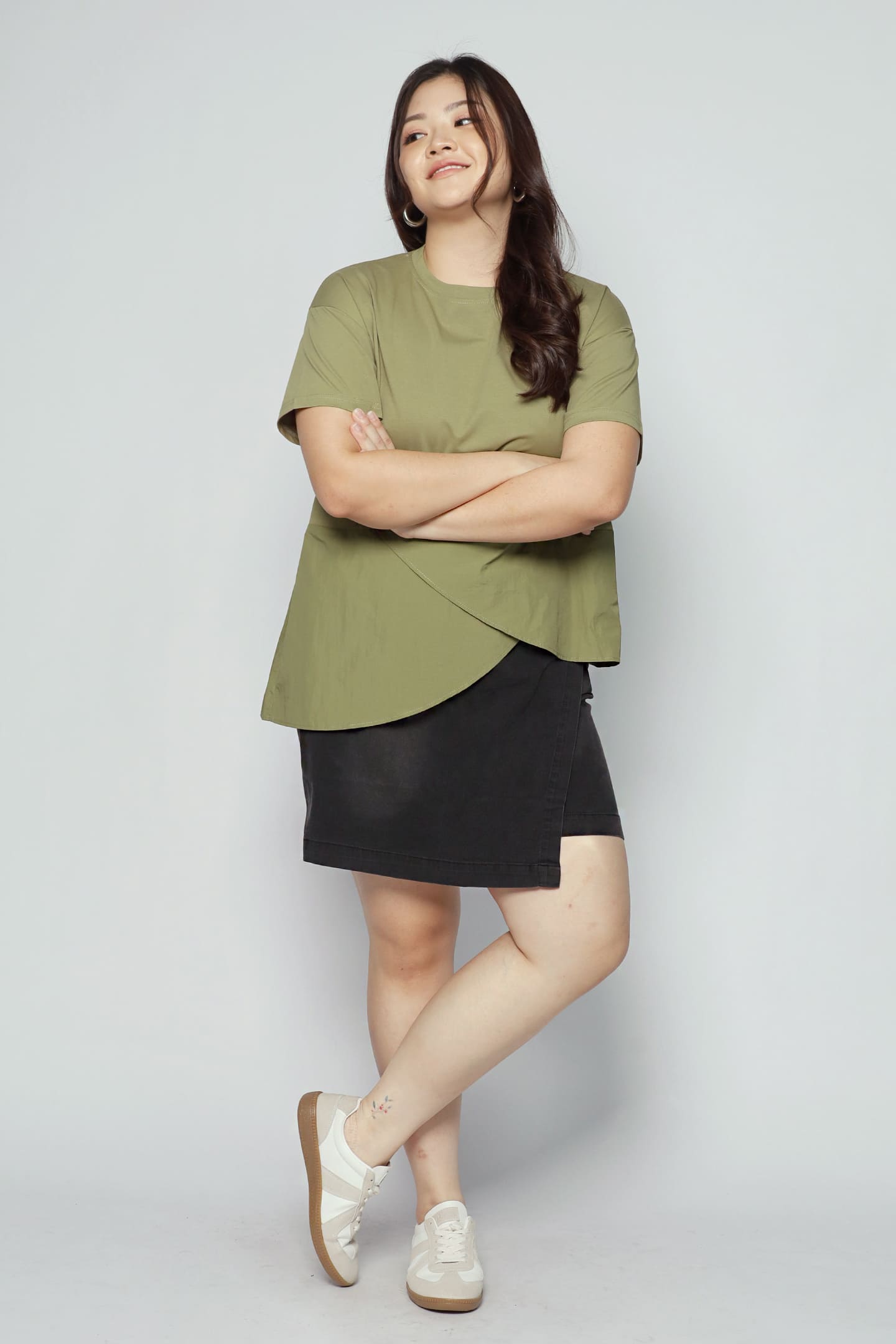 Backorders Easy By TE -  Kayden Asymmetrical Top in Green