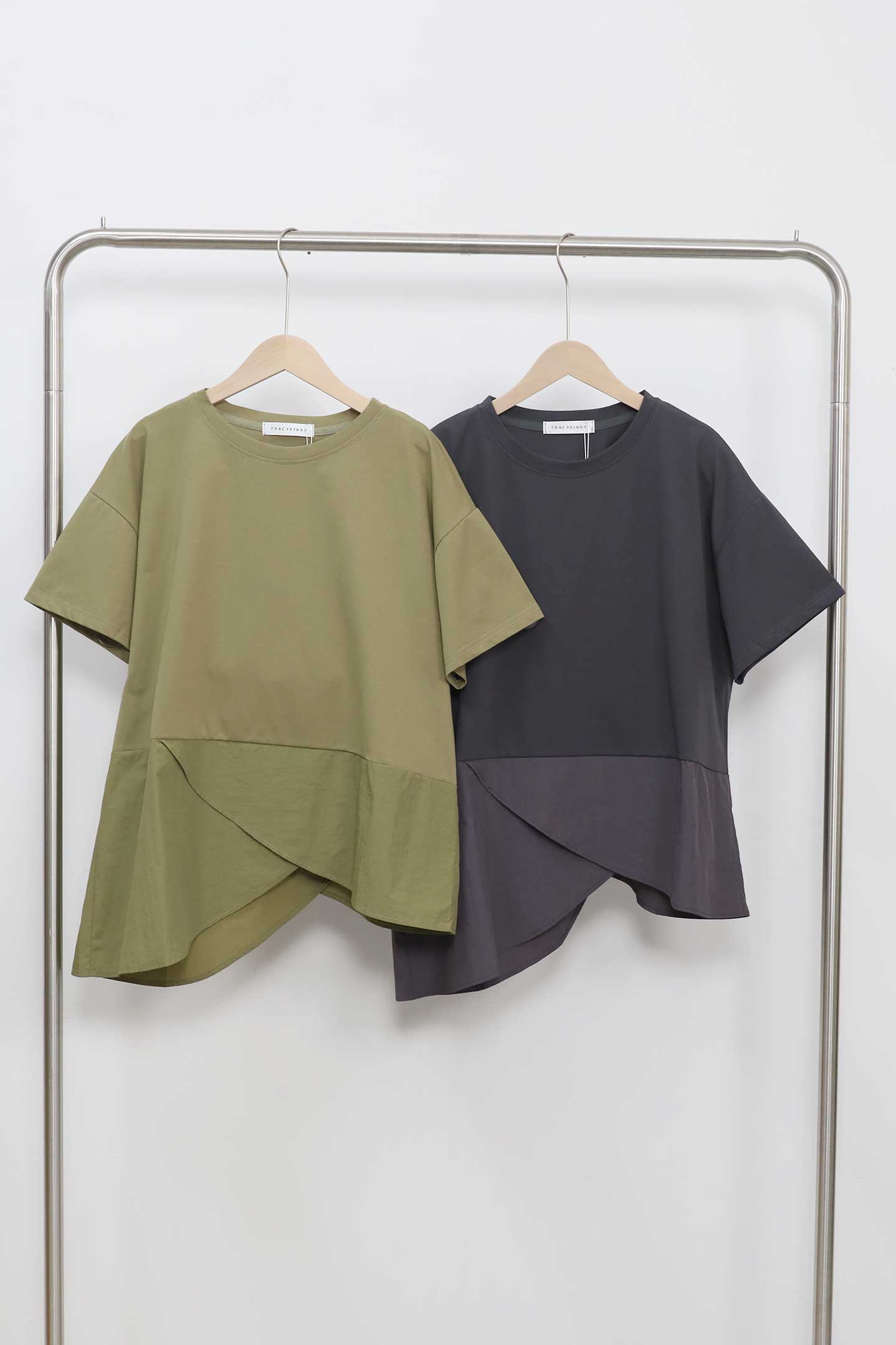 Backorders Easy By TE -  Kayden Asymmetrical Top in Grey
