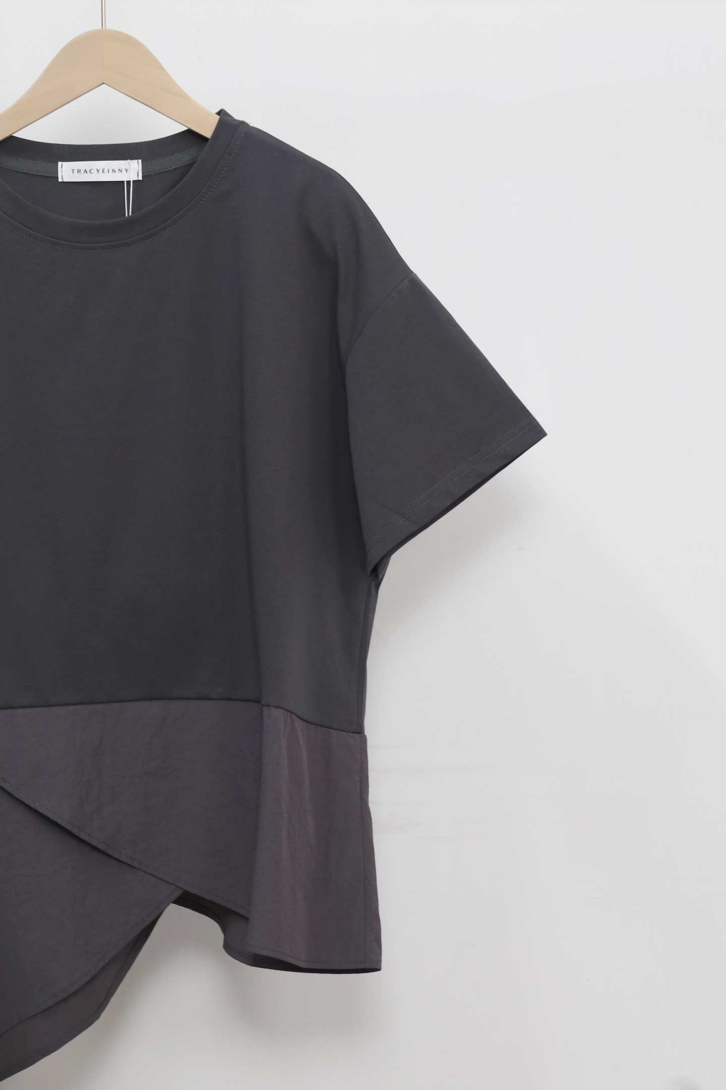Backorders Easy By TE -  Kayden Asymmetrical Top in Grey