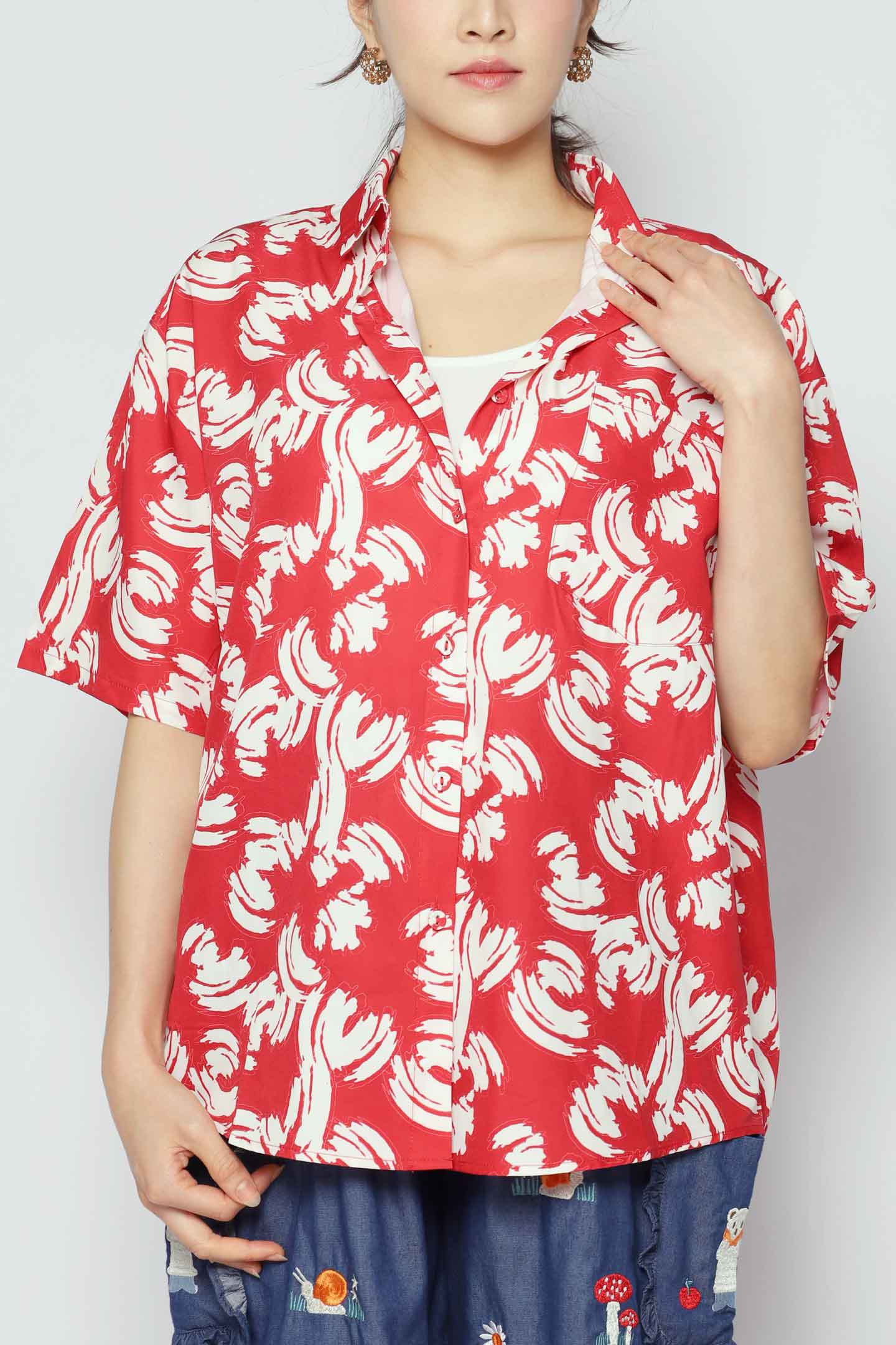 Ken Shirt in Red Strokes