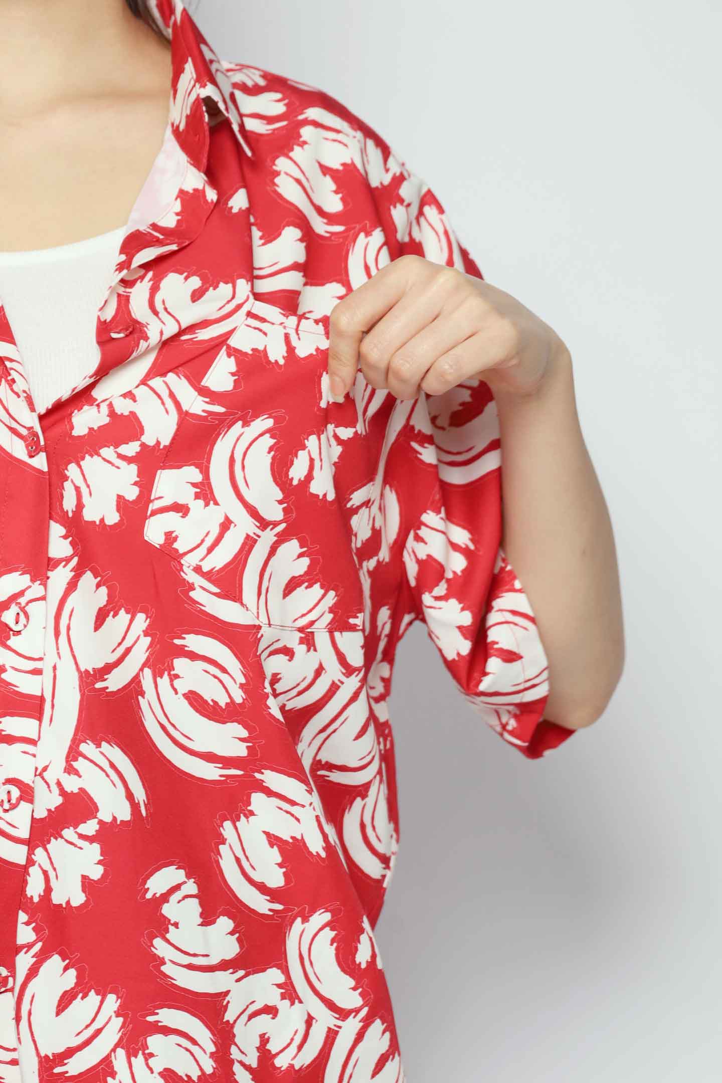 Ken Shirt in Red Strokes