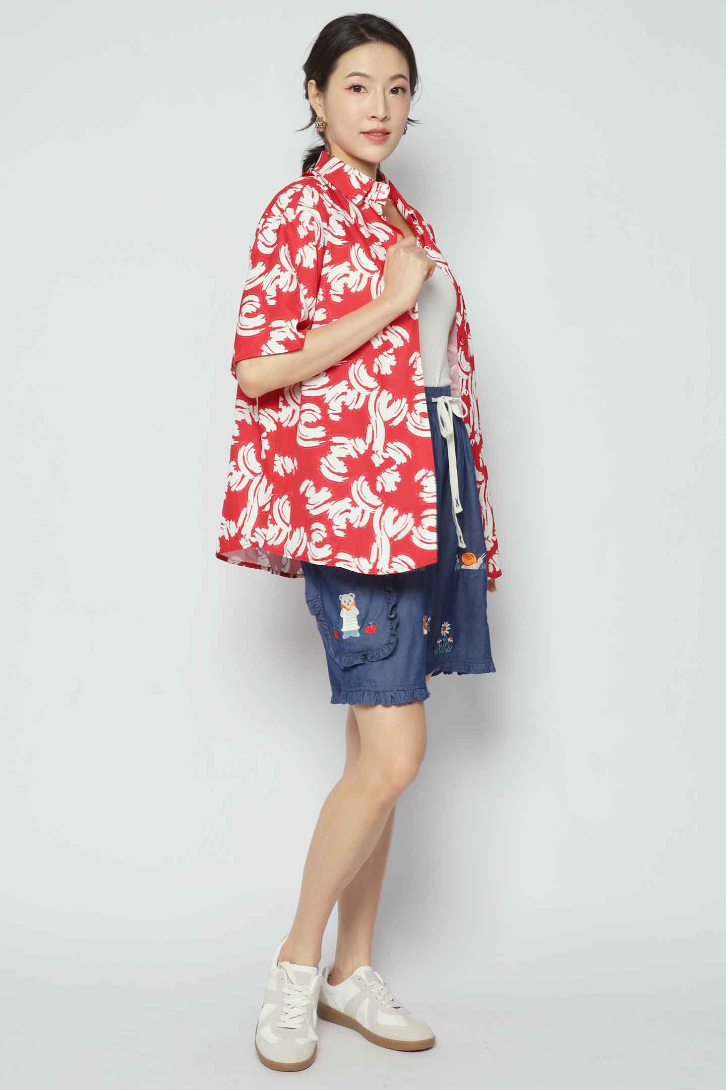 Ken Shirt in Red Strokes