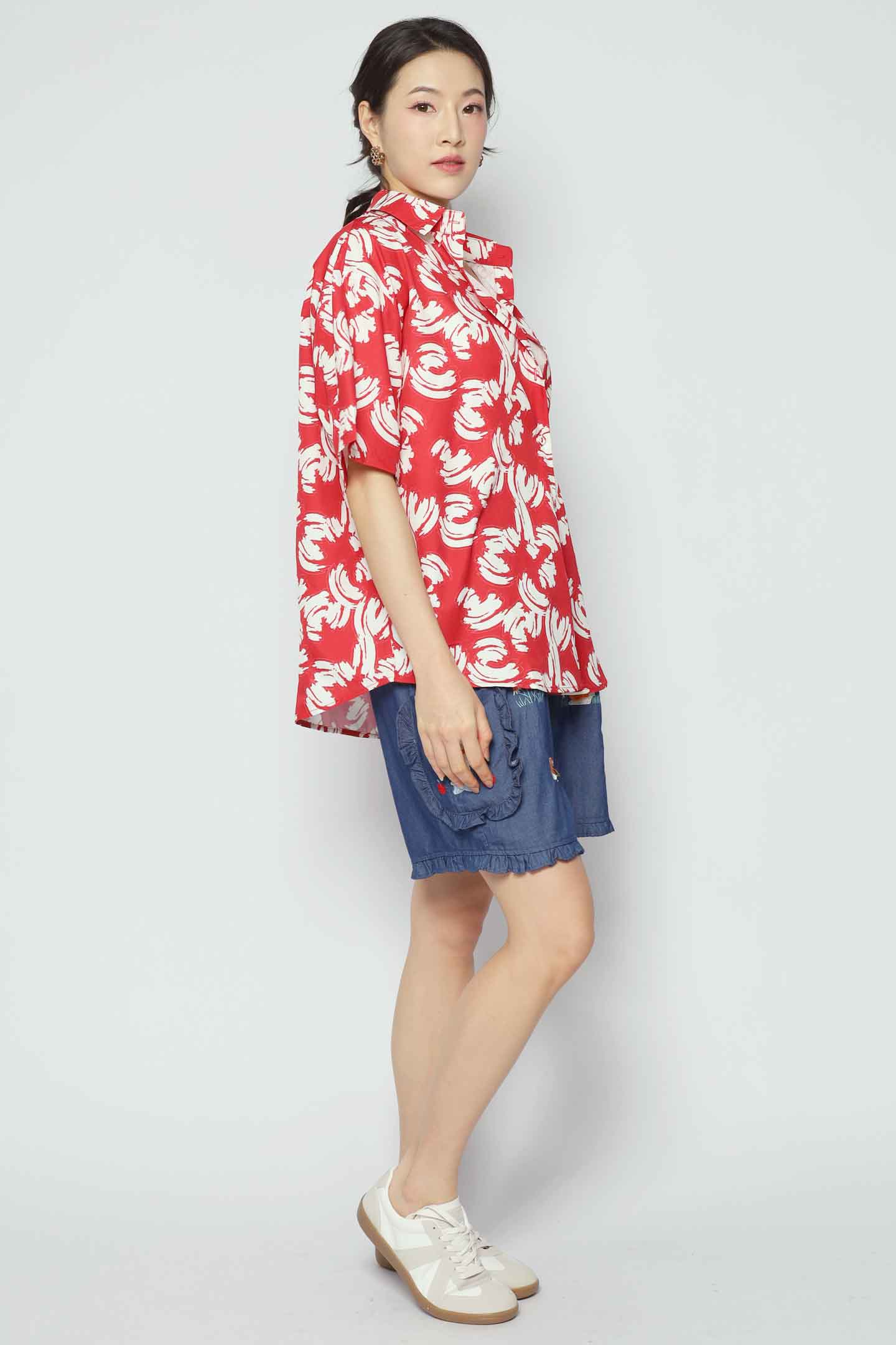 Ken Shirt in Red Strokes