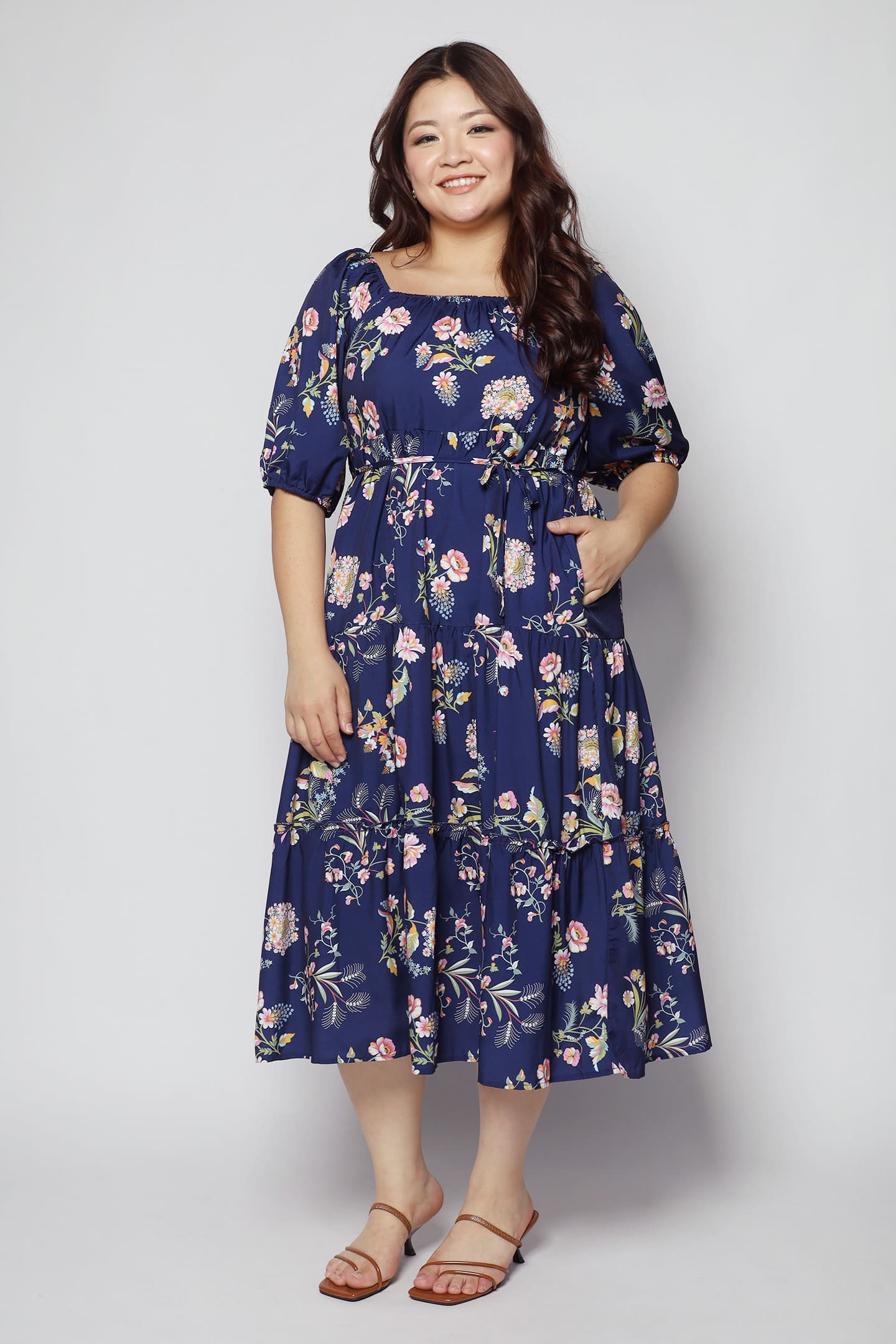 Kerra Dress in Blue Garden