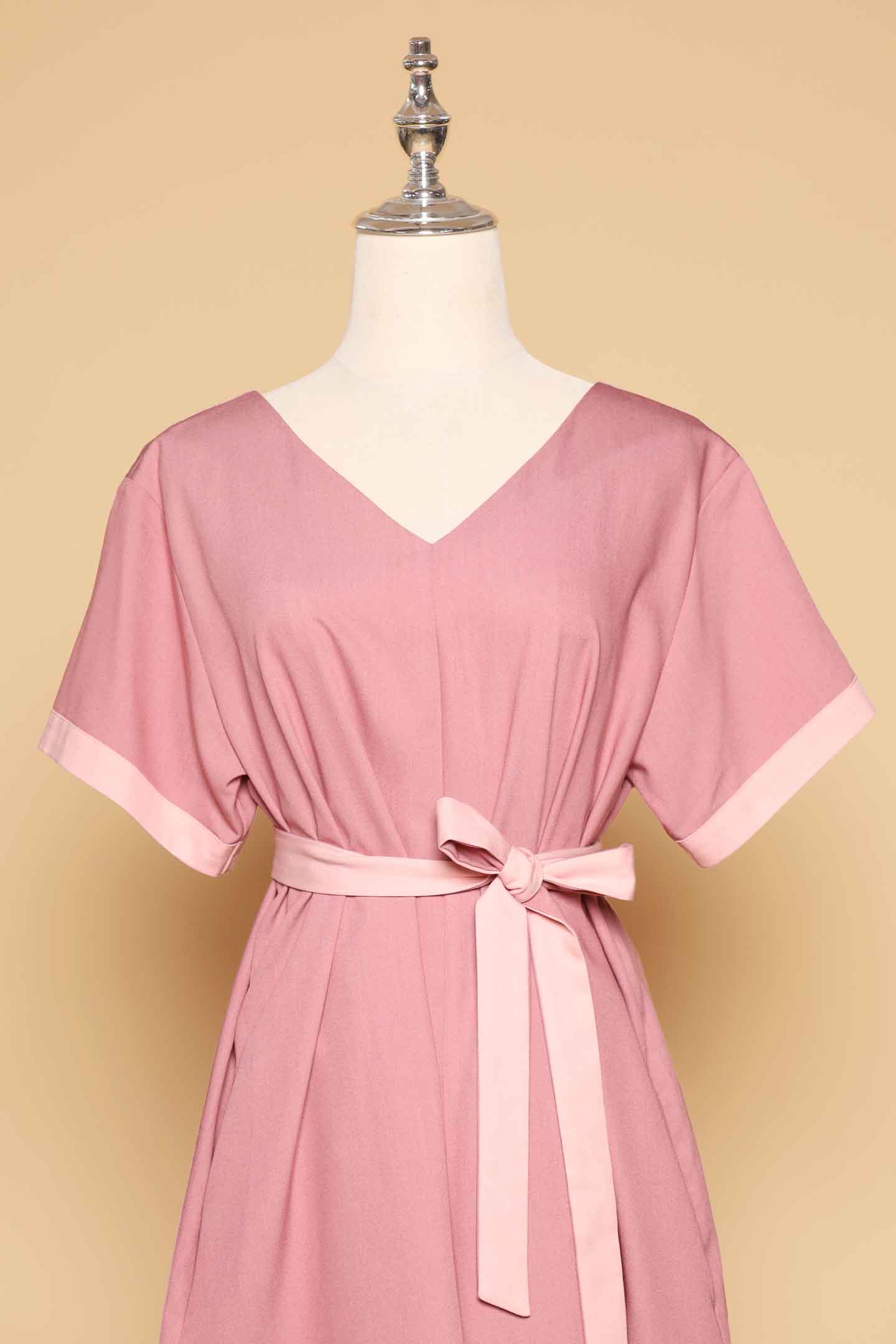 PO - Kororo V Playsuit in Double Pink
