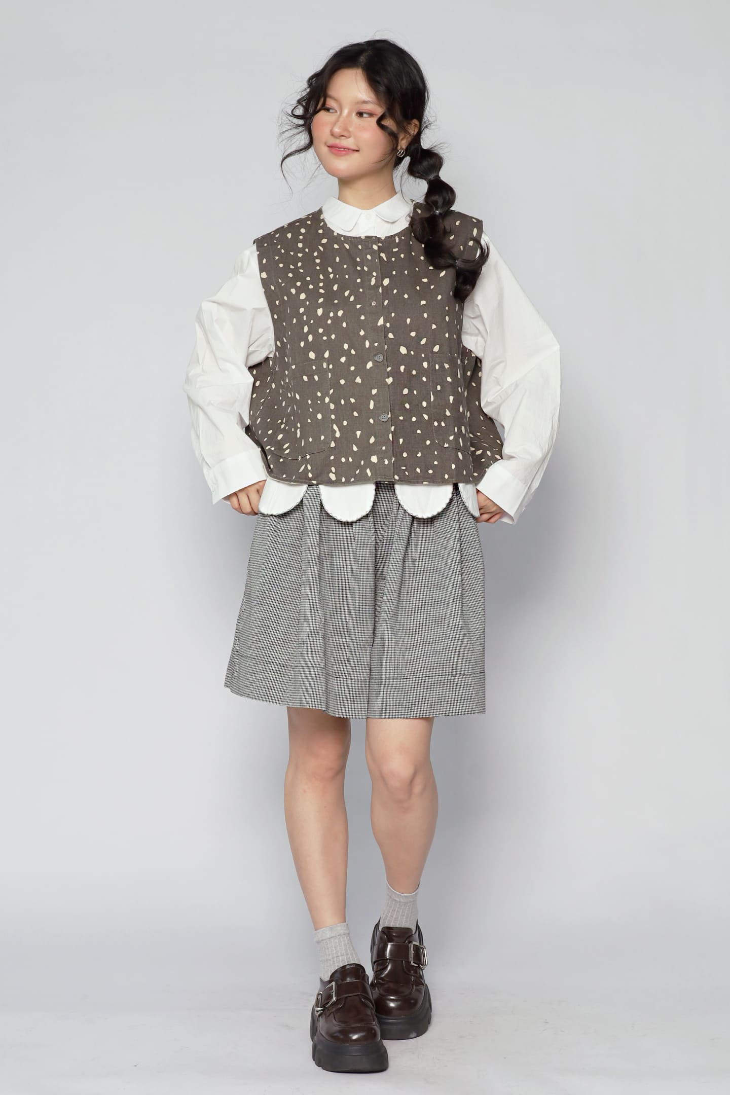 JOY - Kline Abstract Top in Dark Grey
