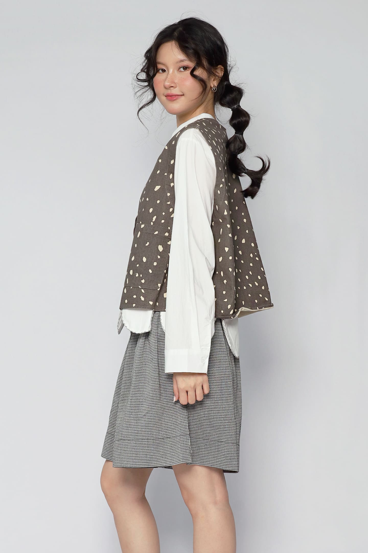 JOY - Kline Abstract Top in Dark Grey